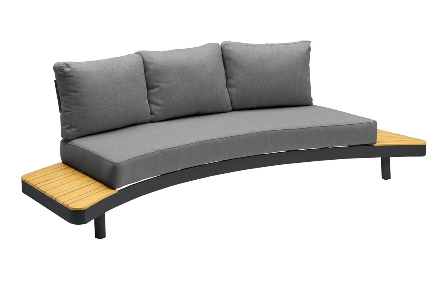 Lounge Sofa Madison 3-Sitzer Gartensofa Relaxsofa mit Ablagen Teakholz