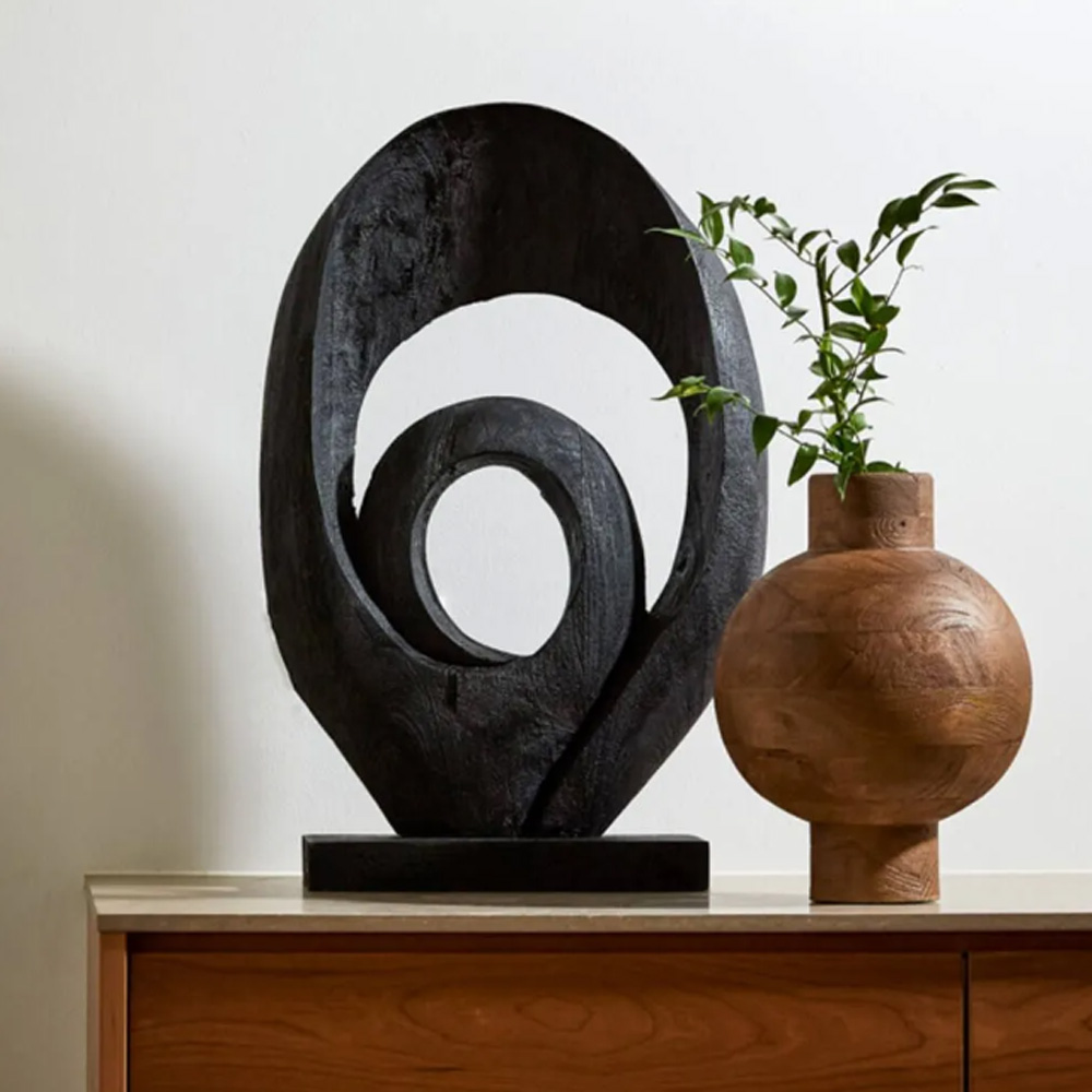 Ornament RANDA von Light & Living 30x9x46 cm Skulptur Holz Matt Schwarz Ornament RANDA von Light & Living 30x9x46 cm Skulptur Holz Matt Schwarz