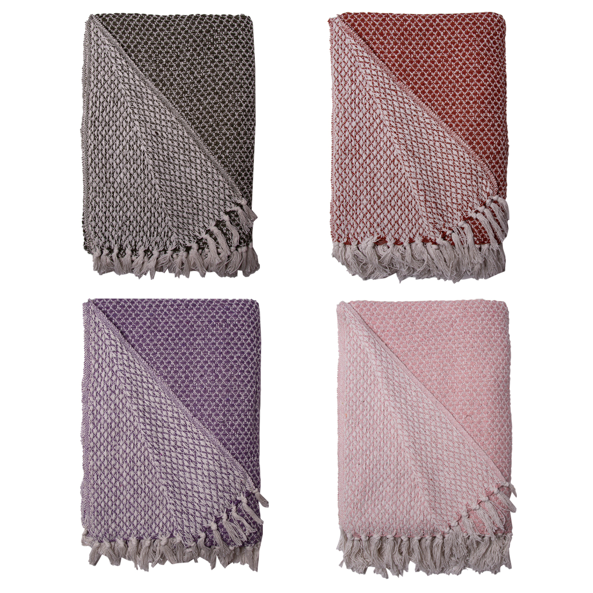 Decke Überwurf Netz 100% Baumwolle 130x180 cm Skandinavisch Rost