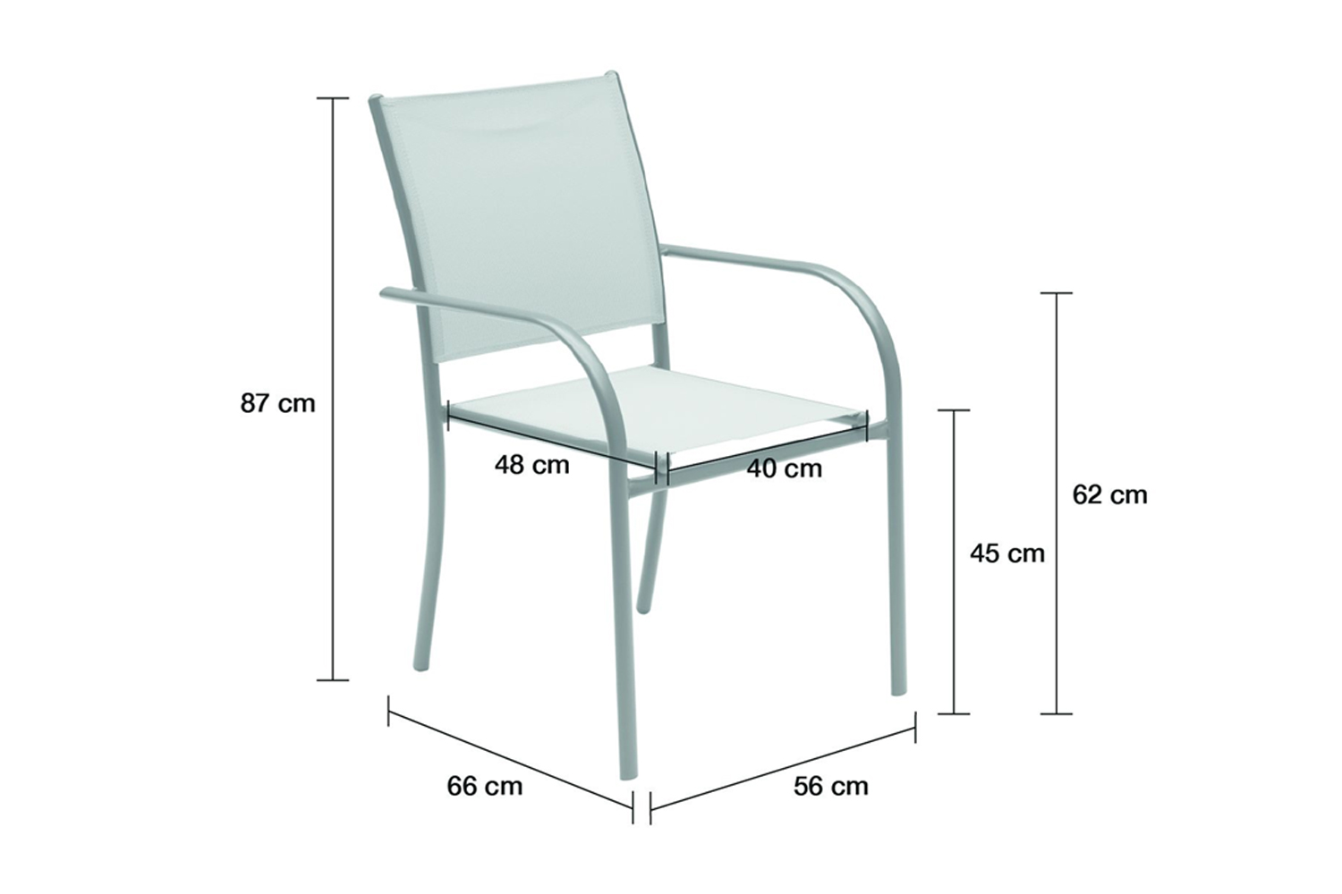 Stapelstuhl Hartford Gartenstuhl Bistrostuhl Textilen Beige