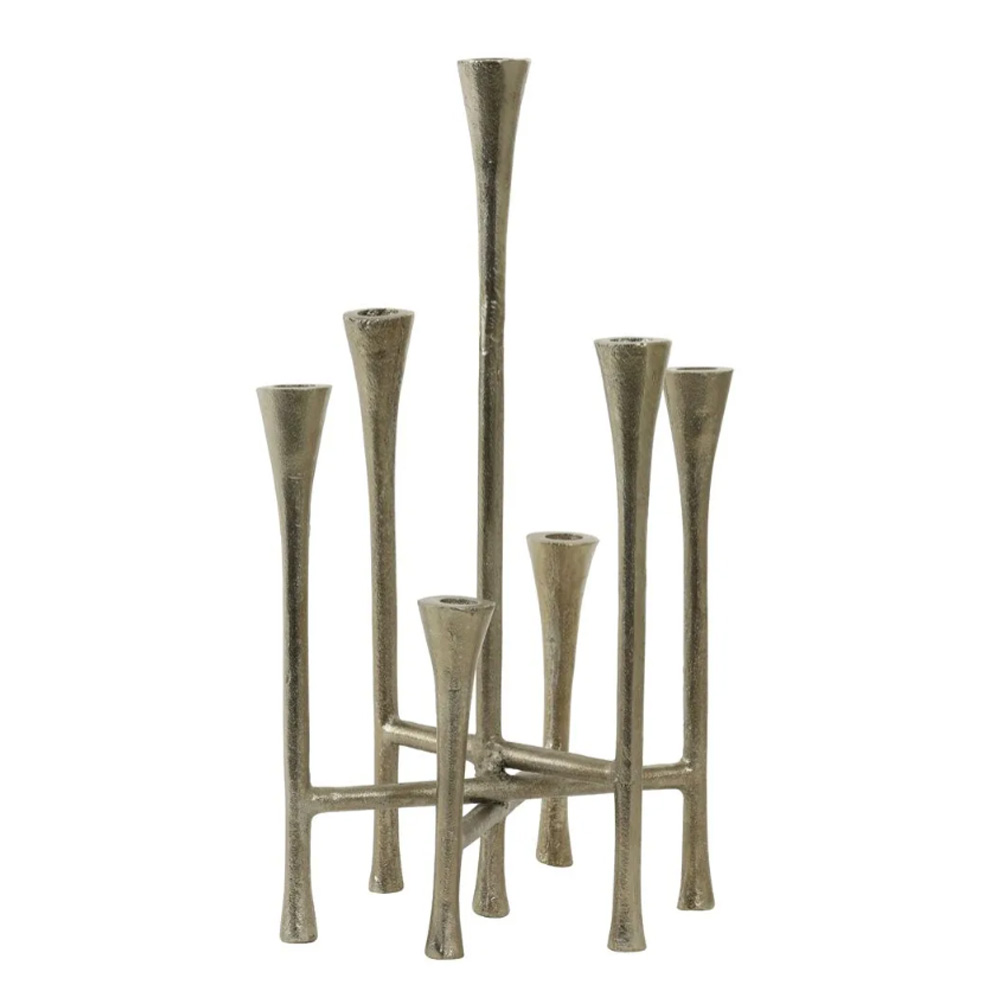 Kerzenständer 7L OLIVIER von Light & Living Kerzenhalter Ø26x23x45 cm Metall Silber Kerzenständer 7L OLIVIER von Light & Living Kerzenhalter Ø26x23x45 cm Metall Silber