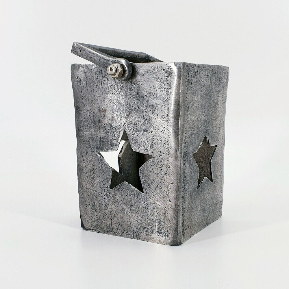 Windlicht Teelicht Laterne Stern von PTMD mit Henkel Grau Kerze Aluminium Windlicht Teelicht Laterne Stern von PTMD mit Henkel Grau Kerze Aluminium