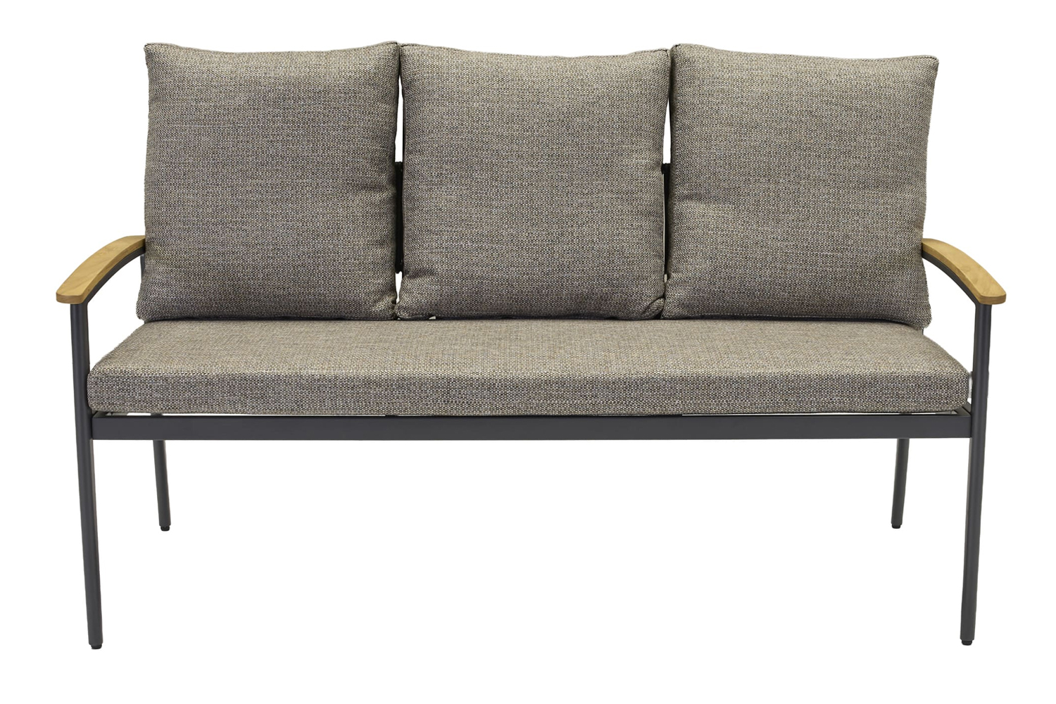 Loungesofa Phoenix 3-Sitzer Gartensofa mit Polster Teak Rope Anthrazit Loungesofa Phoenix 3-Sitzer Gartensofa mit Polster Teak Rope Anthrazit