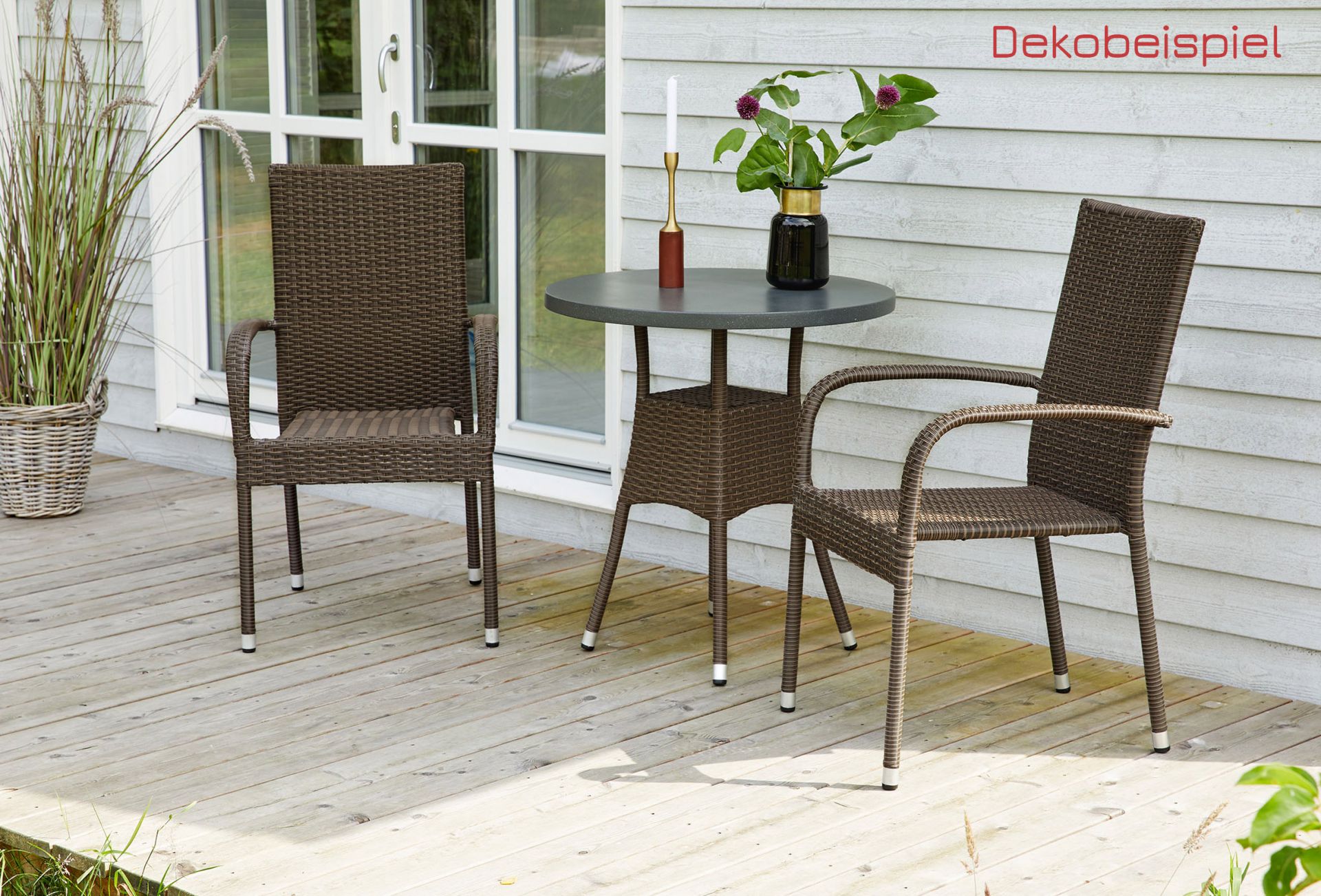 Stapelstuhl Balkonstuhl Oslo Armlehnstuhl Gartenstuhl Polyrattan braun Stapelstuhl Balkonstuhl Oslo Armlehnstuhl Gartenstuhl Polyrattan braun