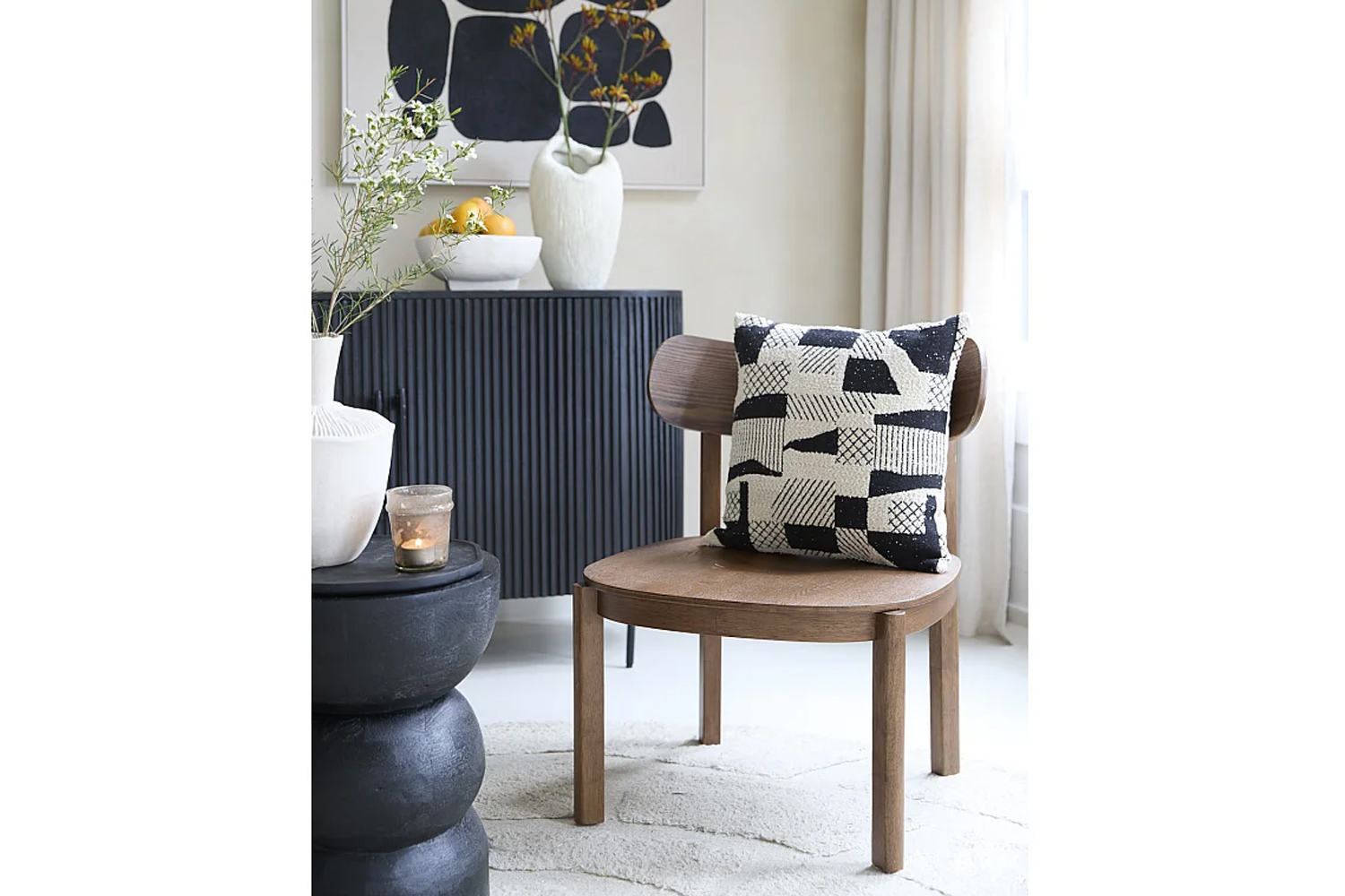 Dekokissen CESENA von Light & Living 45x45 cm Kissen Schwarz-Beige