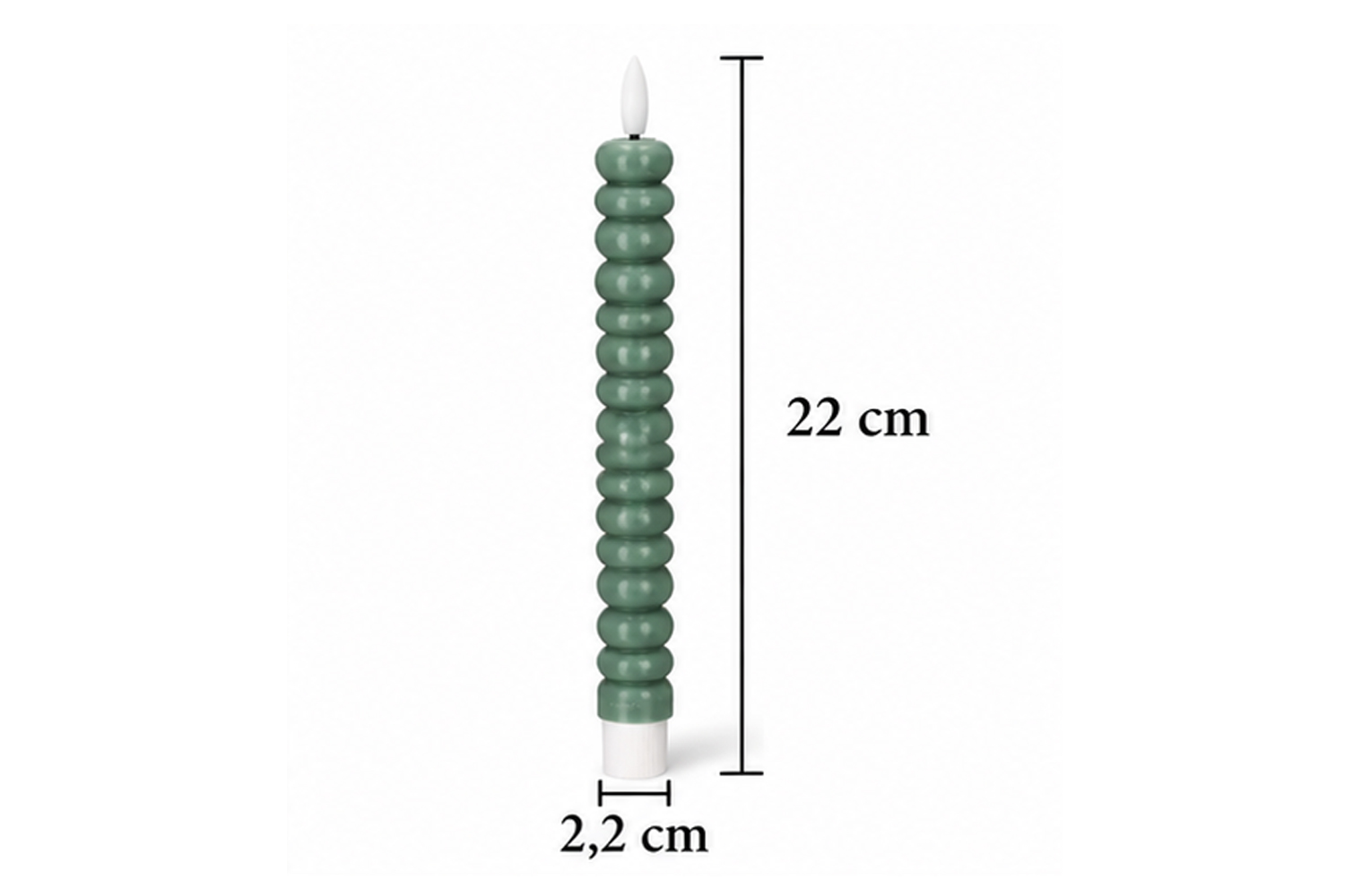 0017538-led-stabkerzen-echtwachs-dinnerkerze-dunkelgruen_3.jpg LED-Stabkerzen 2er Set Ø2,2x22 cm Dinnerkerze Timer Dunkelgrün