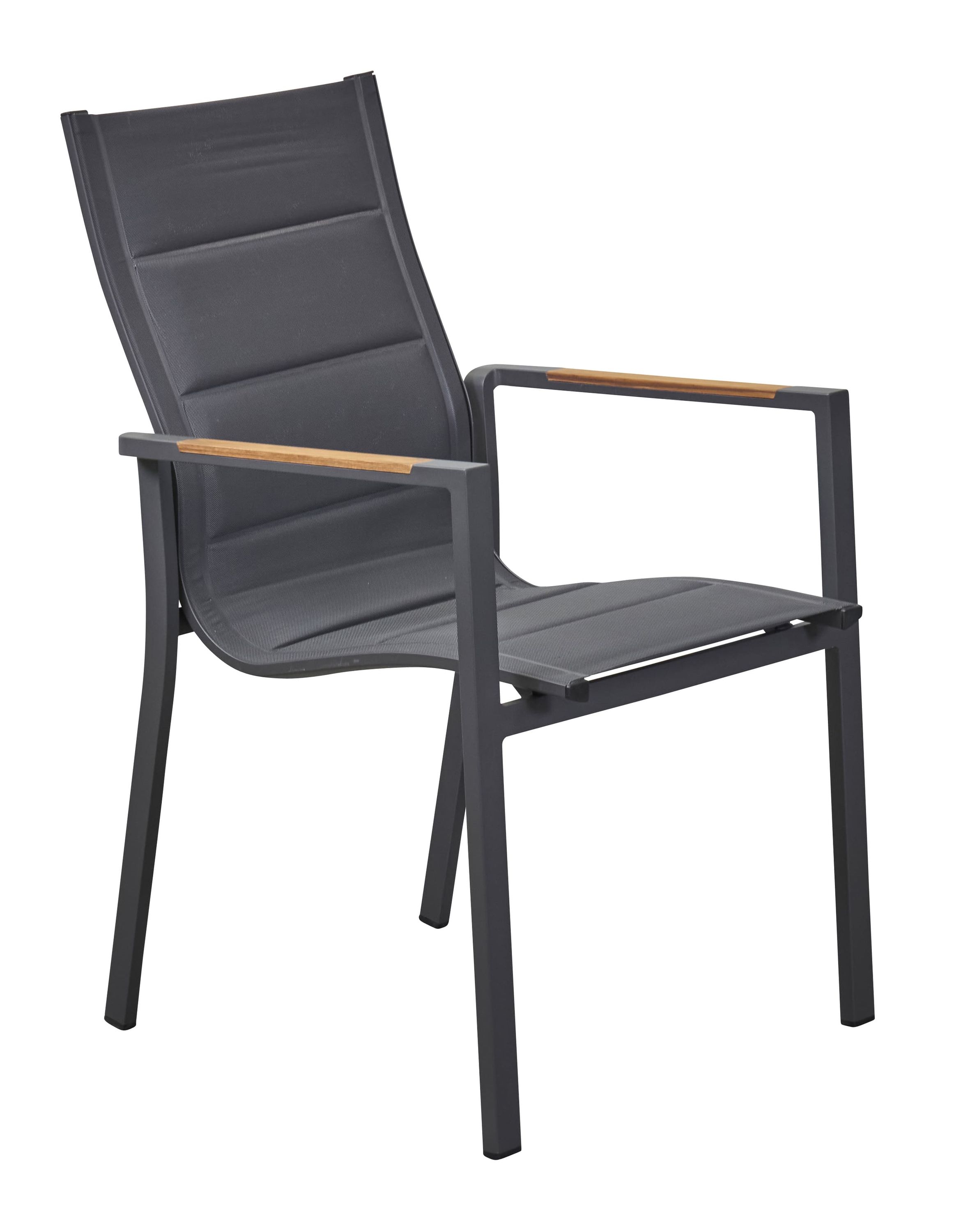 Stapelstuhl New Jersey Gartenstuhl Teakholz-Textilen anthrazit Stapelstuhl New Jersey Gartenstuhl Teakholz-Textilen anthrazit
