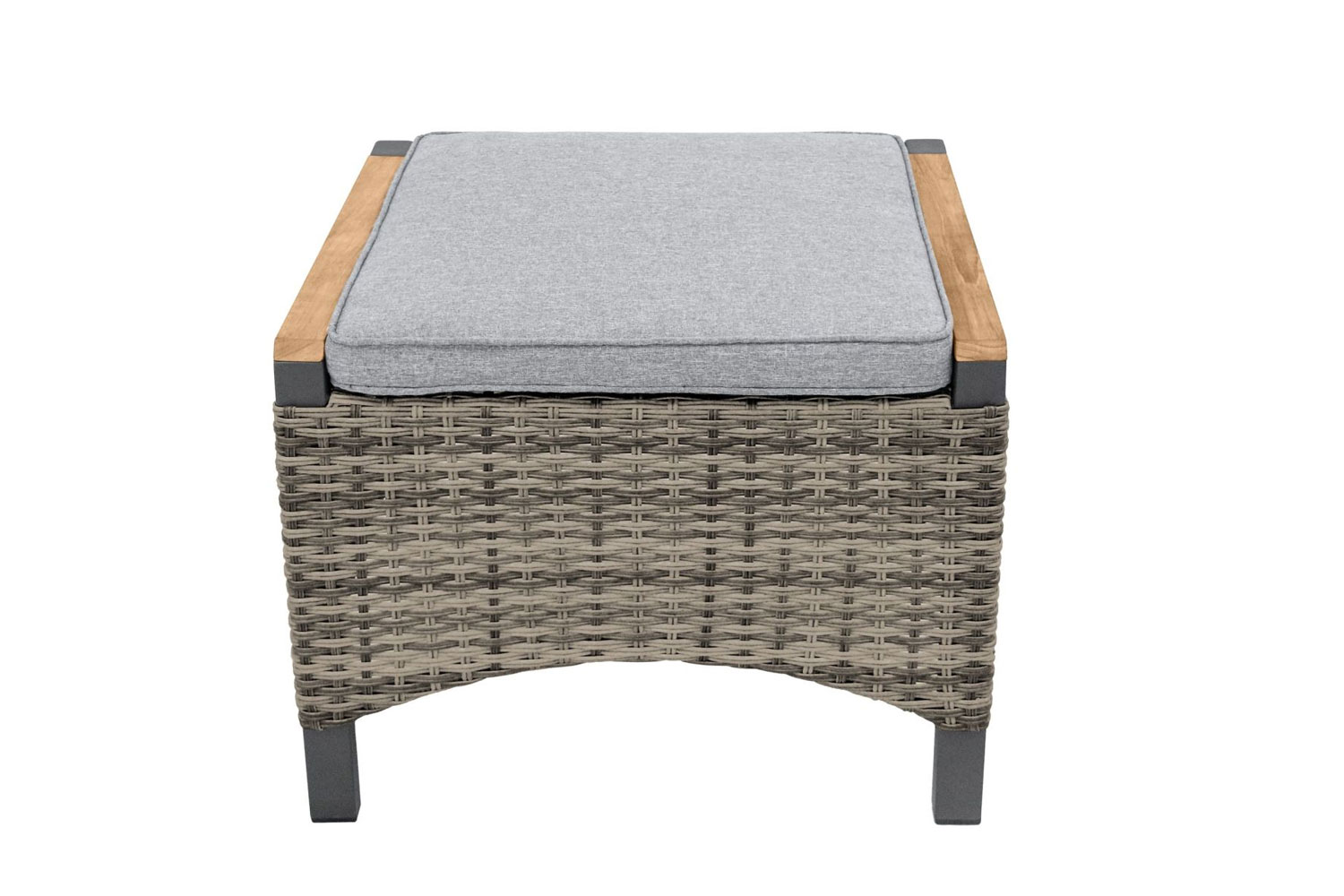 Hocker Fußbank Nizza braun Polyrattan Teak Garten wetterfest Hocker Fußbank Nizza braun Polyrattan Teak Garten wetterfest