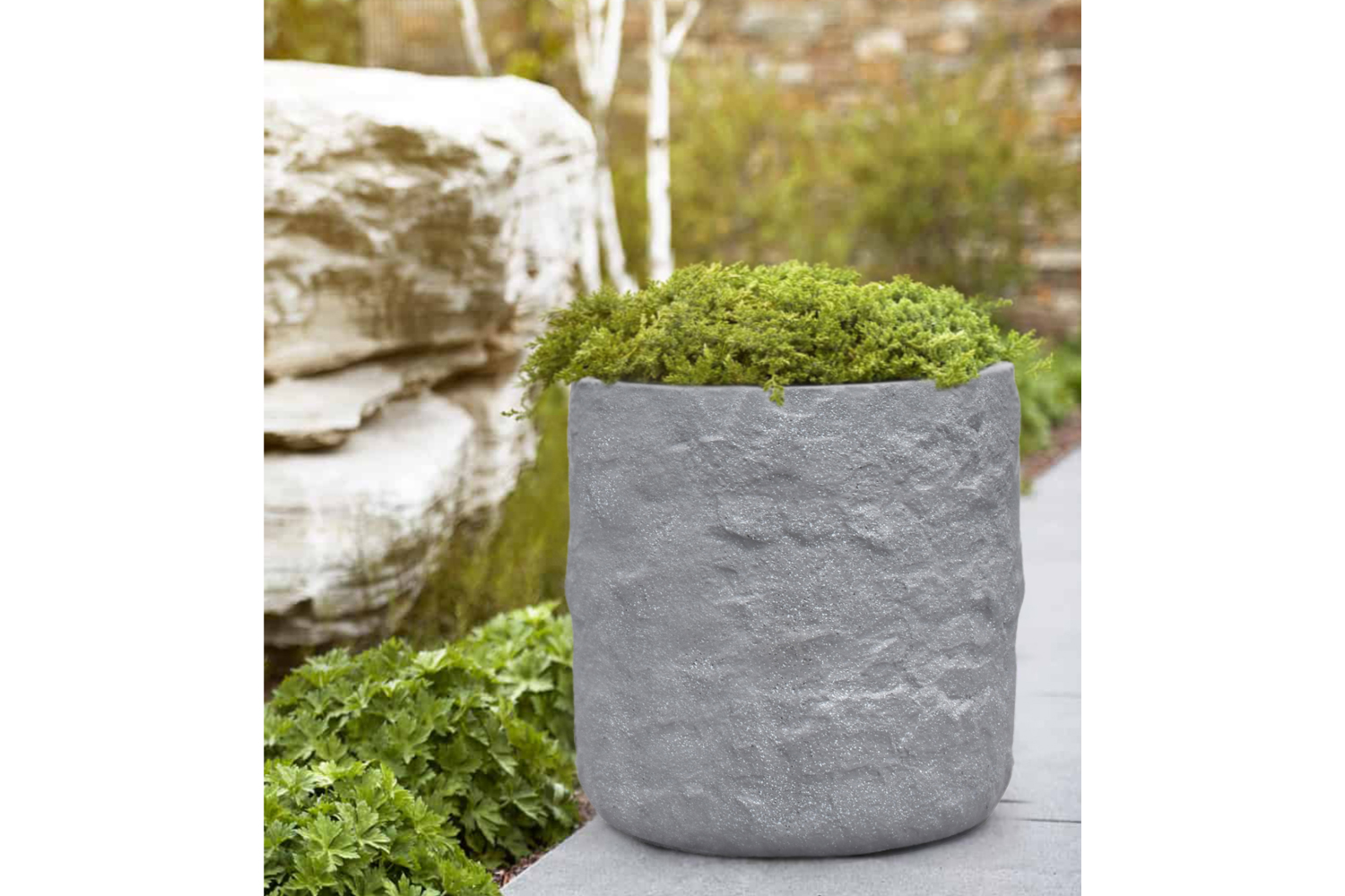 Pflanzgefäß The Rock Pflanzkasten Blumenkasten 53x50,5 cm Grau-Gepunktet