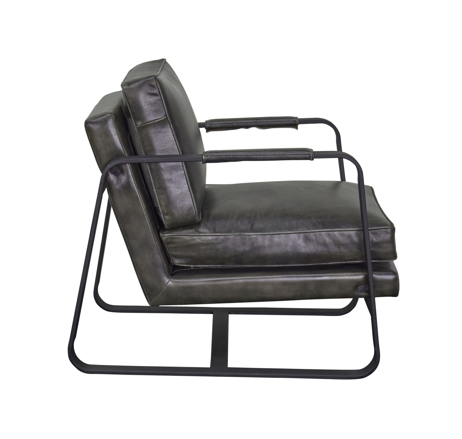 Ledersessel Jano Clubsessel Industrial Leder Antik Grün Armlehnstuhl