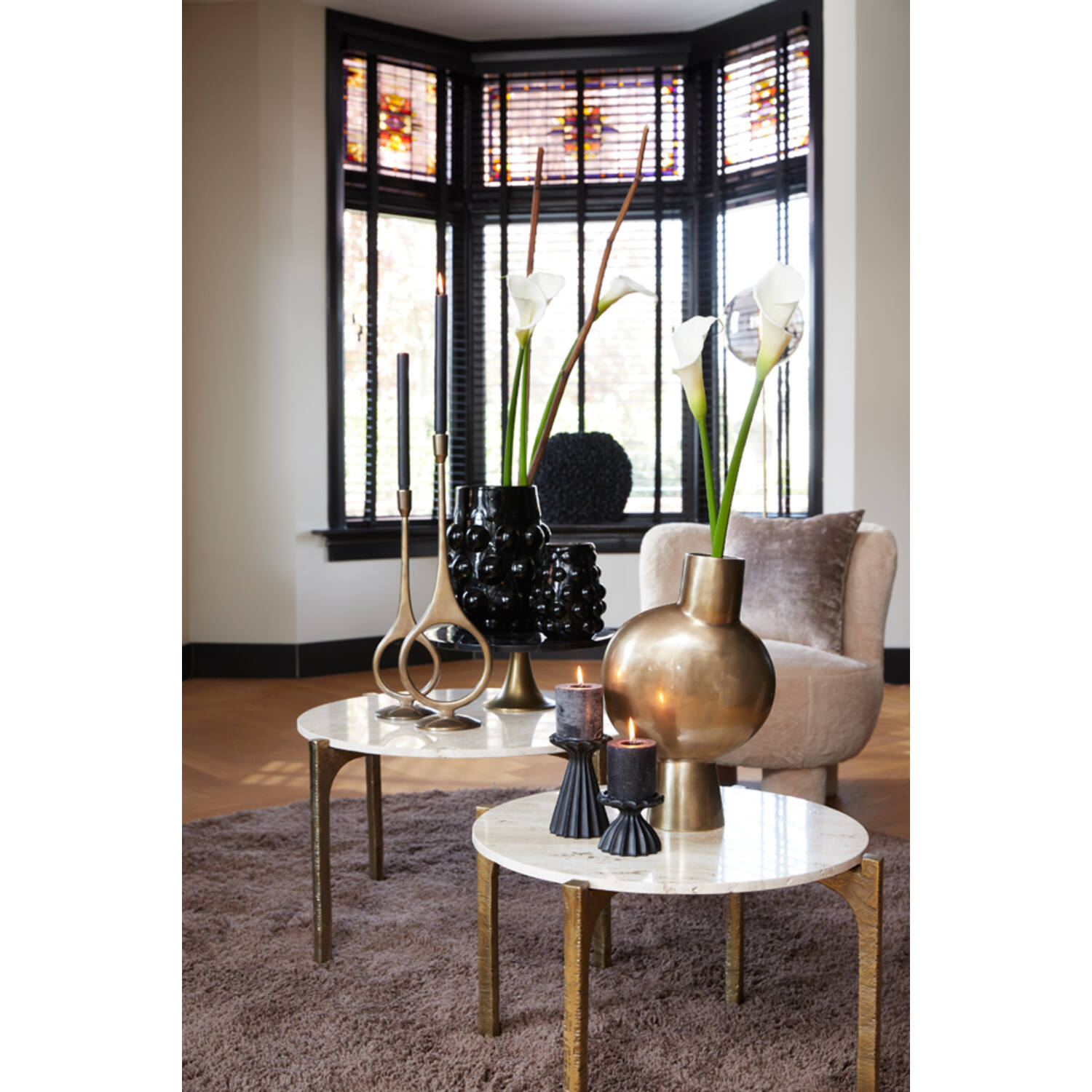 Schale auf Fuß LAYO von Light & Living Ø40x15 cm Servierplatte Schwarz+Antik Bronze Schale auf Fuß LAYO von Light & Living Ø40x15 cm Servierplatte Schwarz+Antik Bronze