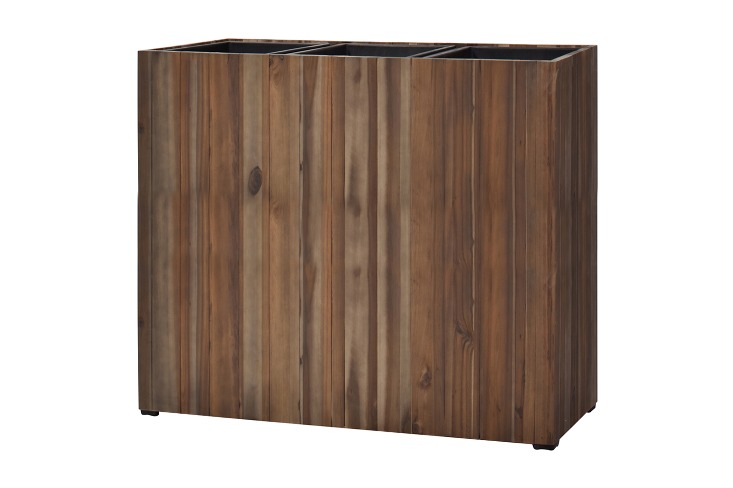 Pflanzgefäß Colorado 4 Pflanzkasten Blumenkasten Akazienholz 93x33x72 cm mit Einsatz