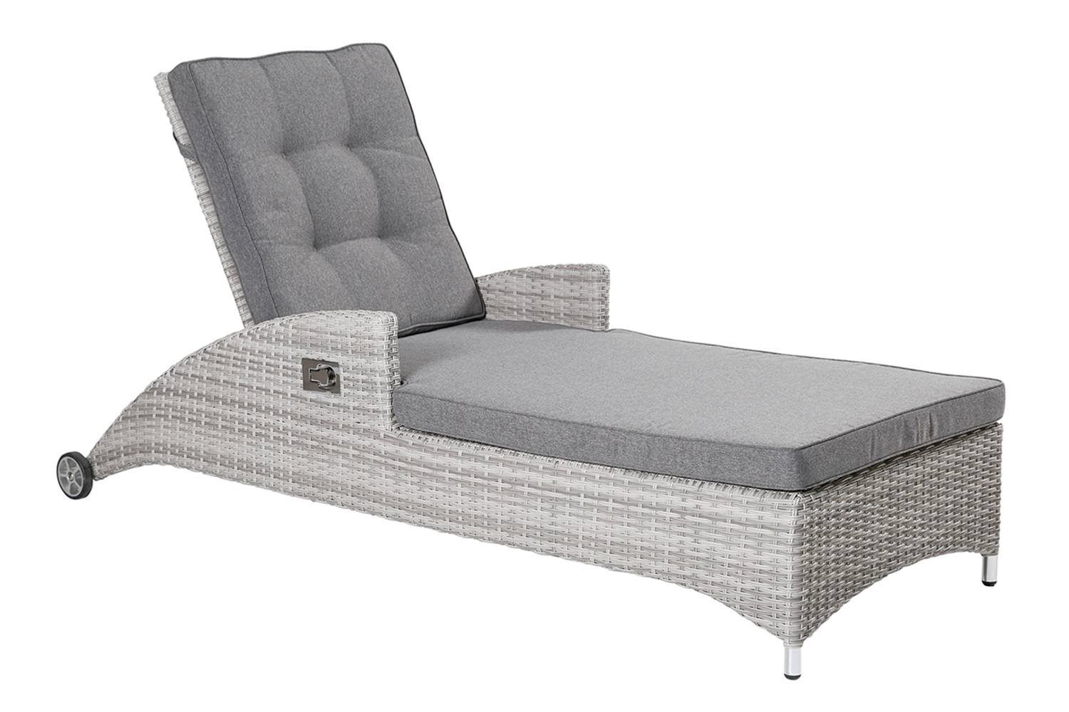Gartenliege Boston Sonnenliege Relaxliege Weiß-Grau Gartenliege Boston Sonnenliege Relaxliege Weiß-Grau
