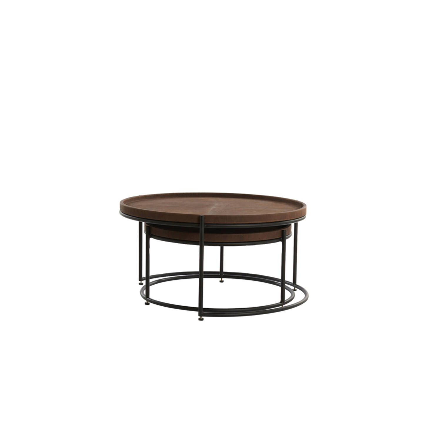 Couchtisch 2er Set JAIRO von Light & Living Wohnzimmertisch Leder braun+schwarz