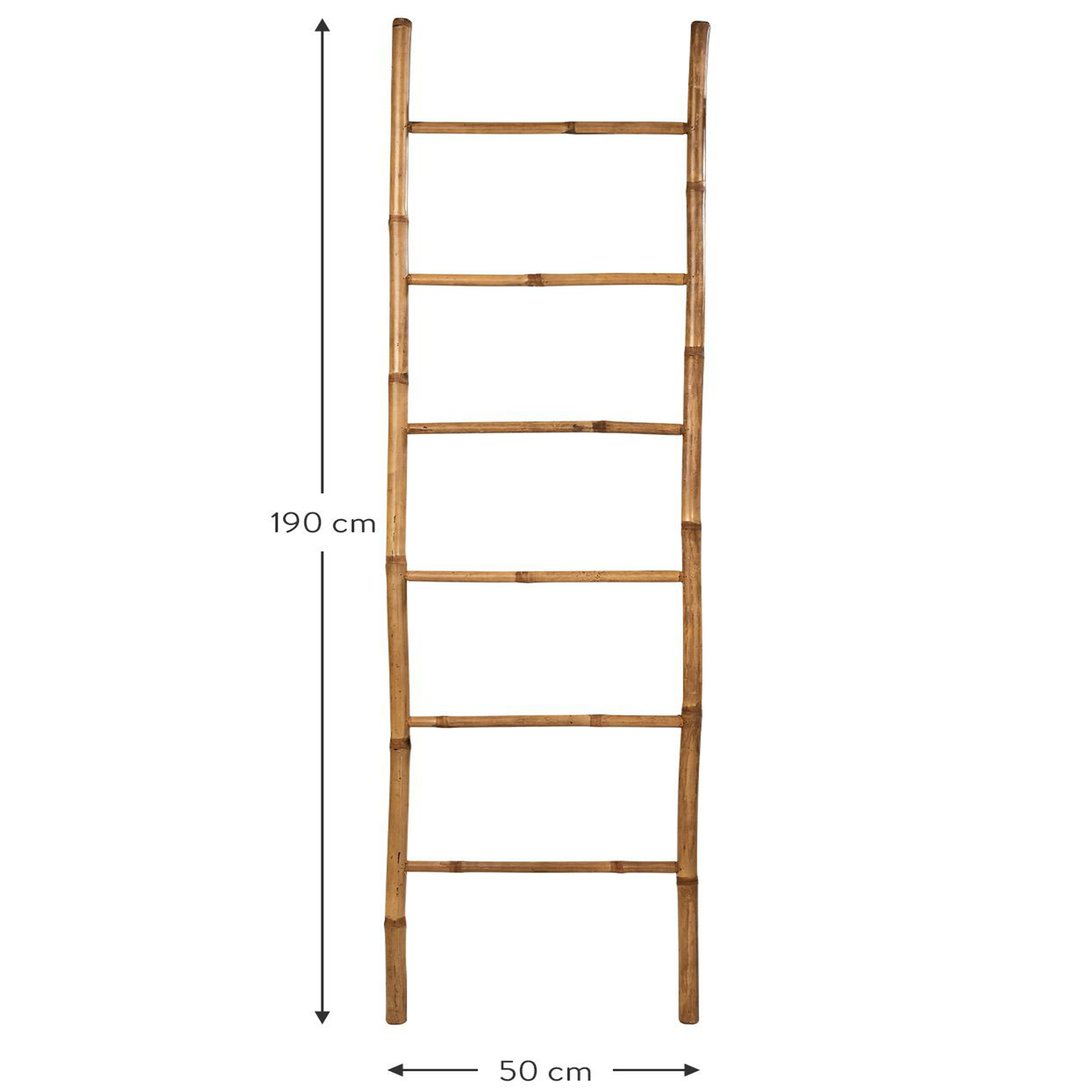 Leiter-Regal Bambus 6 Sprossen Handtuchleiter Dekoleiter 190cm