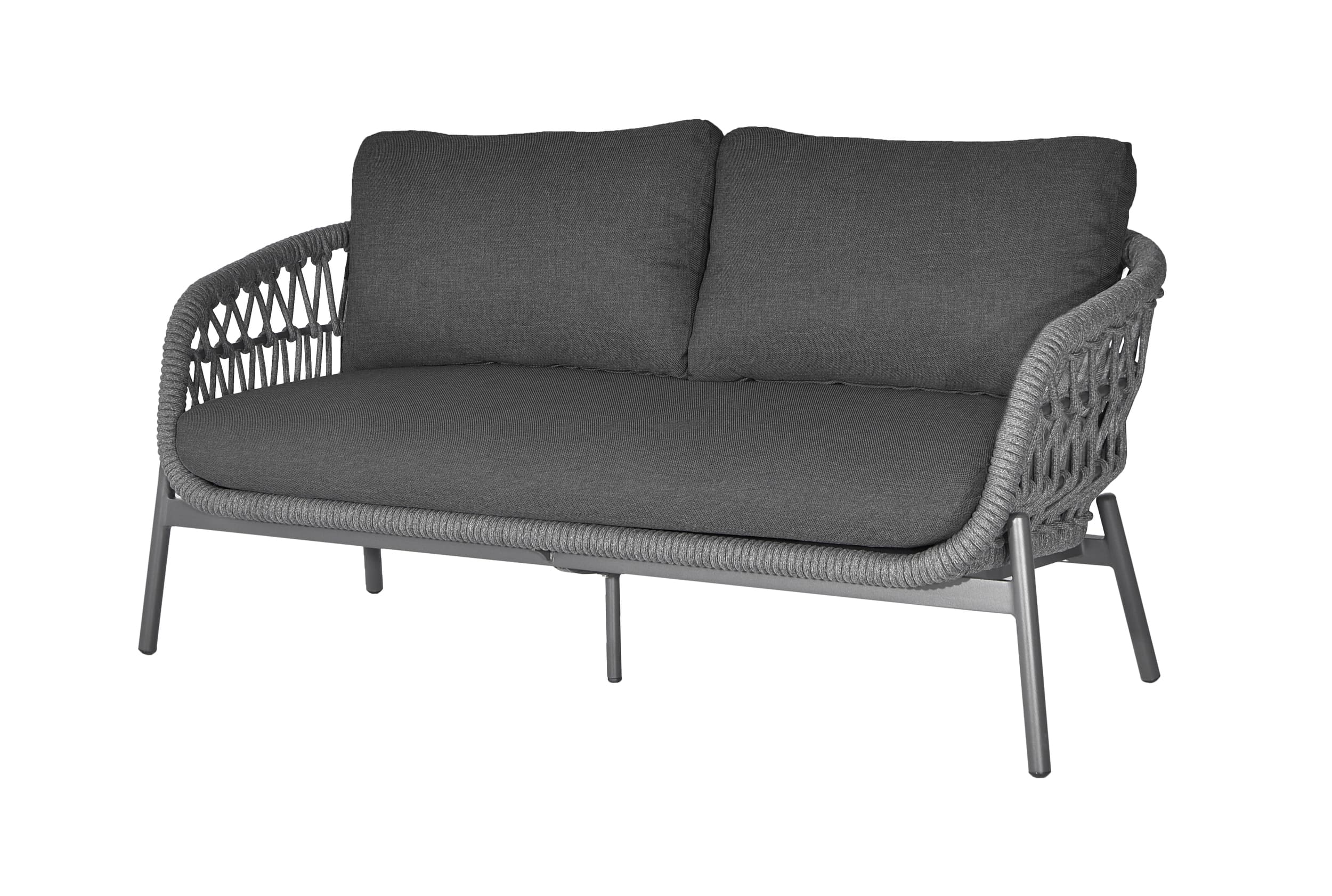 Lounge Set 3tlg. Balu Loungemöbel Sitzgruppe Gartenlounge mit Olefin Auflagen anthrazit Lounge Set 3tlg. Balu Loungemöbel Sitzgruppe Gartenlounge mit Olefin Auflagen anthrazit