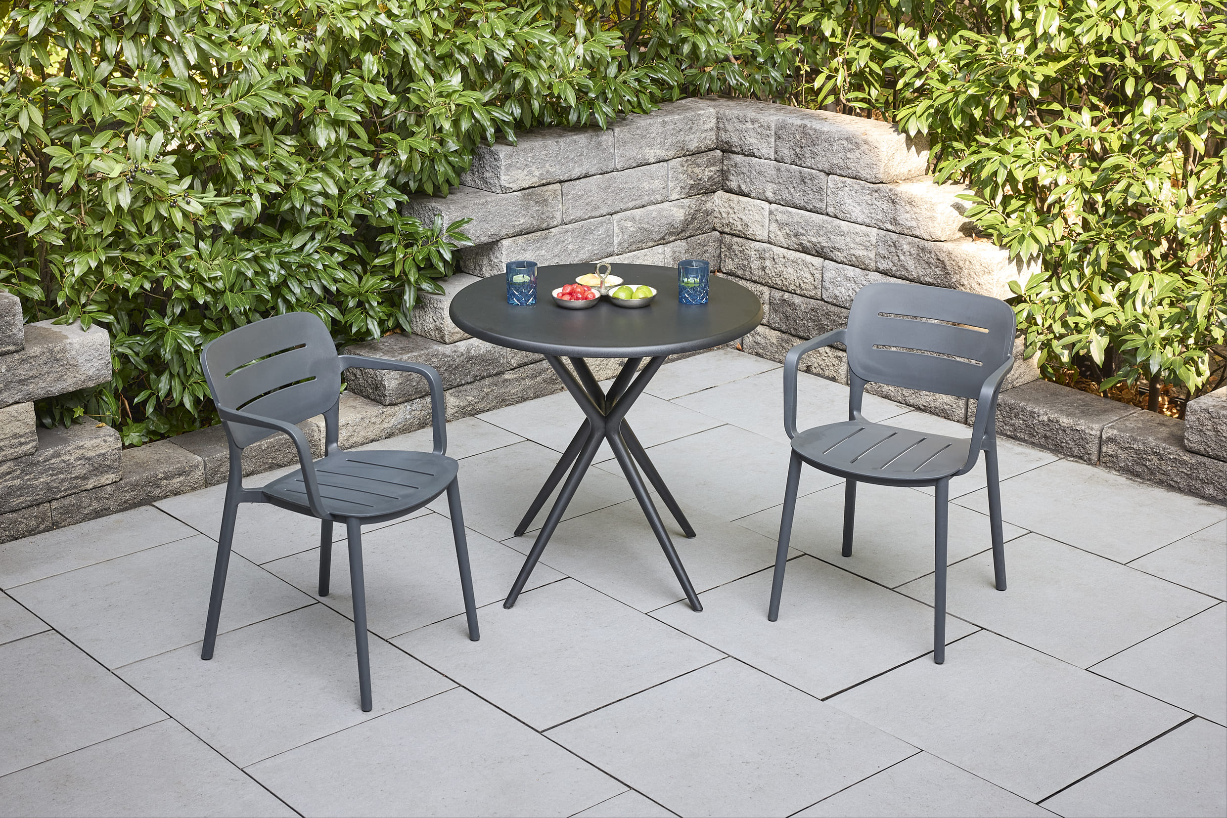 Stapelstuhl Utah Gartenstuhl Bistrostuhl Kunststoffstuhl Anthrazit