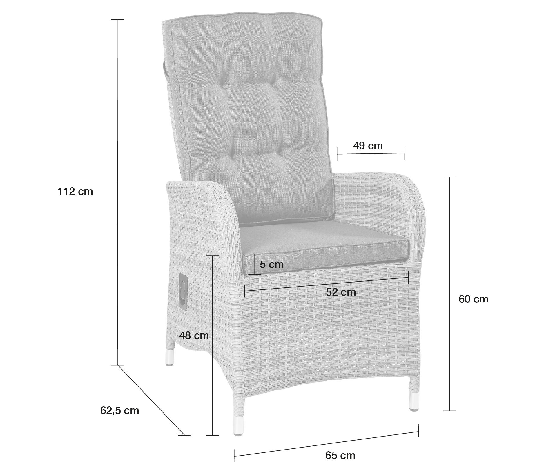 Dining Positionsstuhl Topeka Verstellsessel Gartenstuhl Esstischstuhl natur