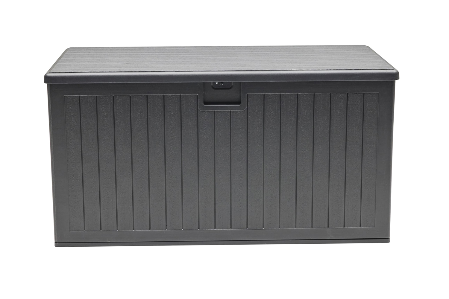 Aufbewahrungsbox Lilo Kissenbox Gartentruhe 140x70 cm Holzmaserung Schwarz