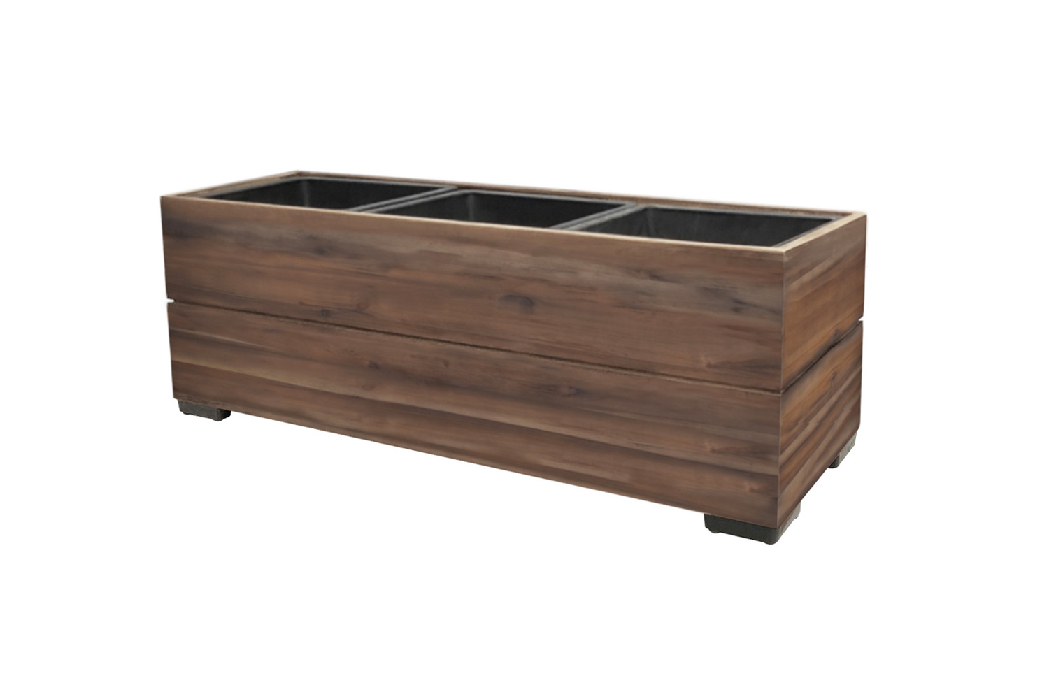 Pflanzgefäß Colorado 1 Pflanzkasten Blumenkasten Akazienholz 28x79 cm mit Einsatz