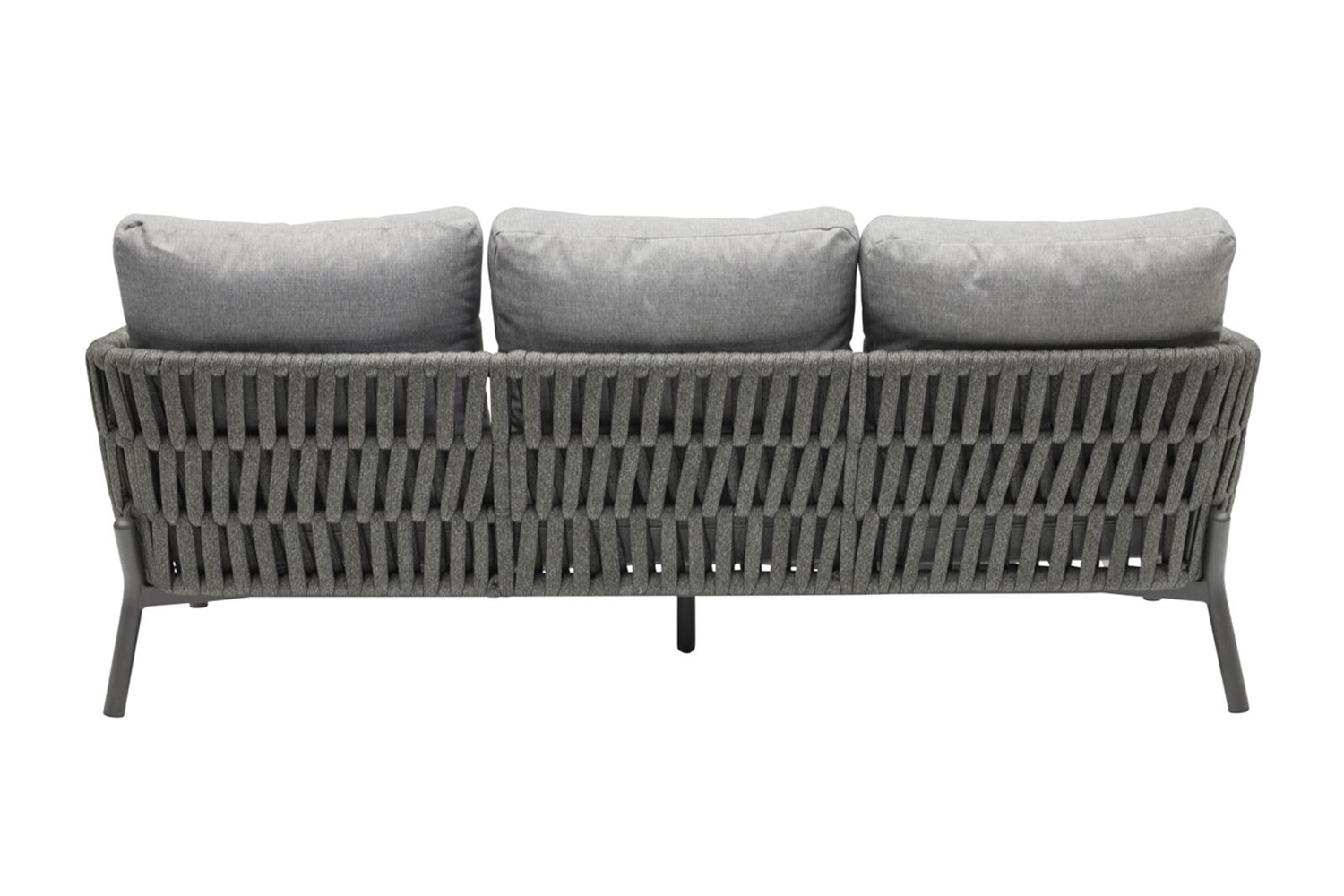 Loungesofa Malte 3-Sitzer Gartensofa mit Polster Relaxsofa Rope Anthrazit Loungesofa Malte 3-Sitzer Gartensofa mit Polster Relaxsofa Rope Anthrazit