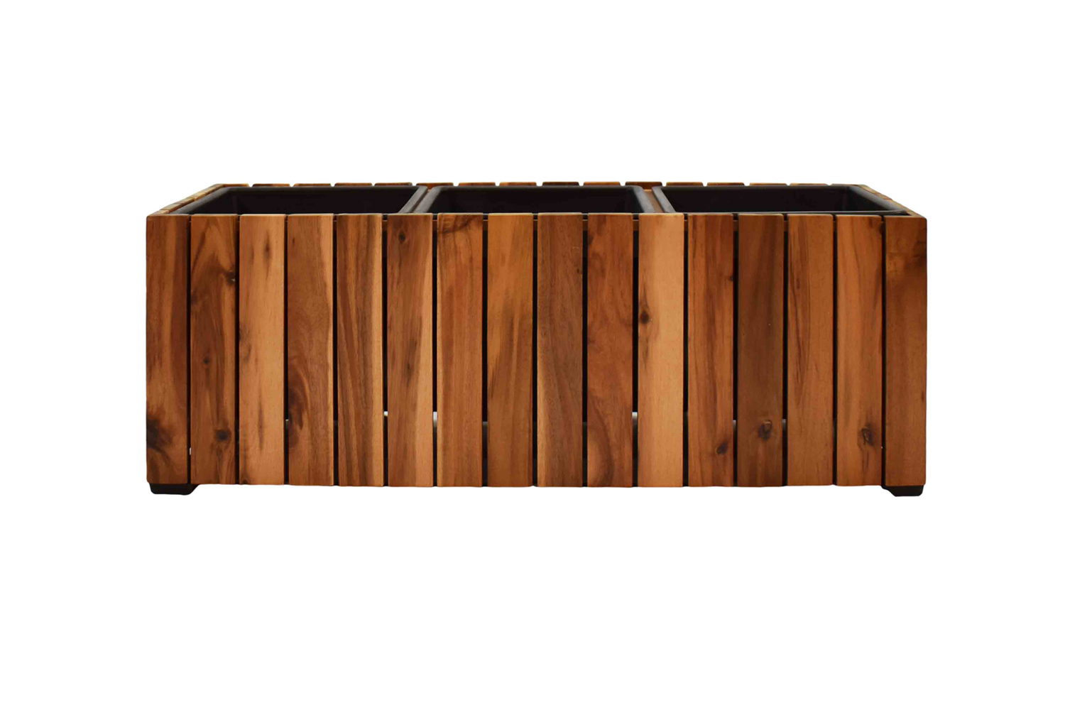 Pflanzgefäß Colorado 2 Pflanzkasten Blumenkasten Akazienholz 28x79 cm mit Einsatz Pflanzgefäß Colorado 2 Pflanzkasten Blumenkasten Akazienholz 28x79 cm mit Einsatz
