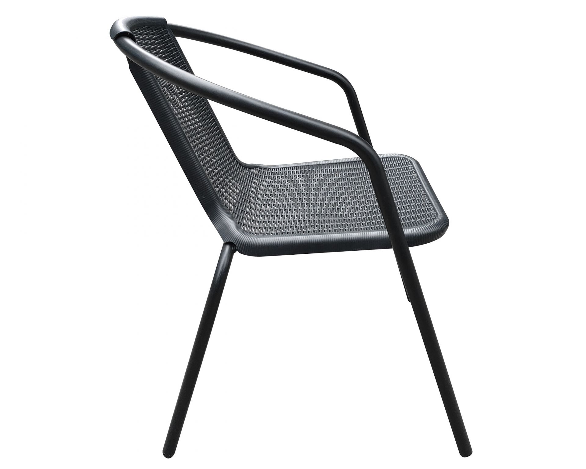 Stapelstuhl Ibiza Gartenstuhl Bistrostuhl Armlehnstuhl schwarz