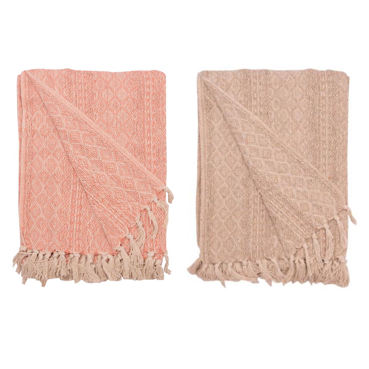 Decke Überwurf Tamara 100% Baumwolle 130x180 cm Skandinavisch Natur