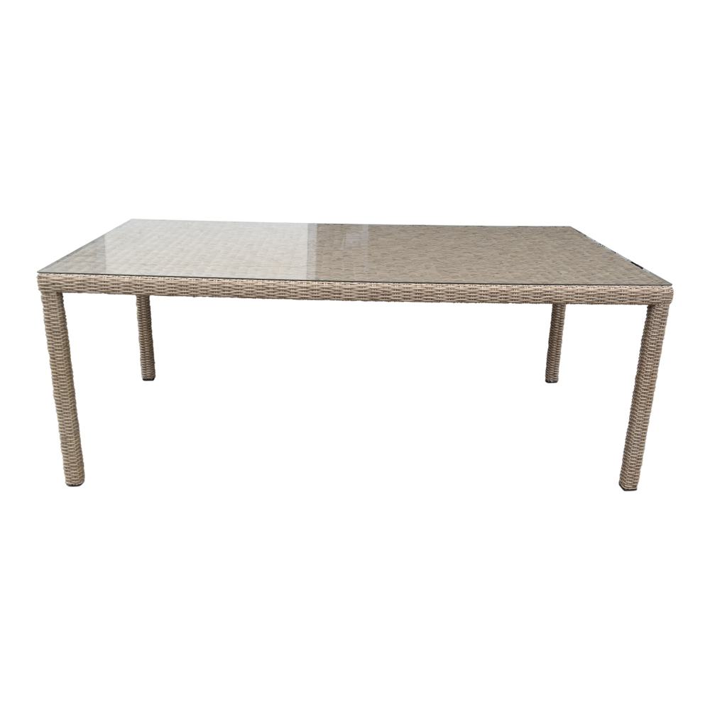 Polyrattan Gartenmöbel Gartentisch Esstisch 6 Personen 180 cm coffee