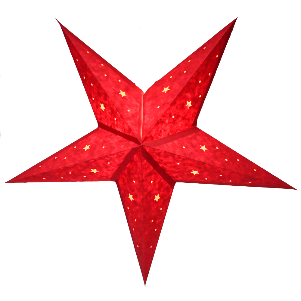 Weihnachtsstern Dekostern Ø 60cm Stern rot Papierstern hängend E14 Weihnachtsstern Dekostern Ø 60cm Stern rot Papierstern hängend E14