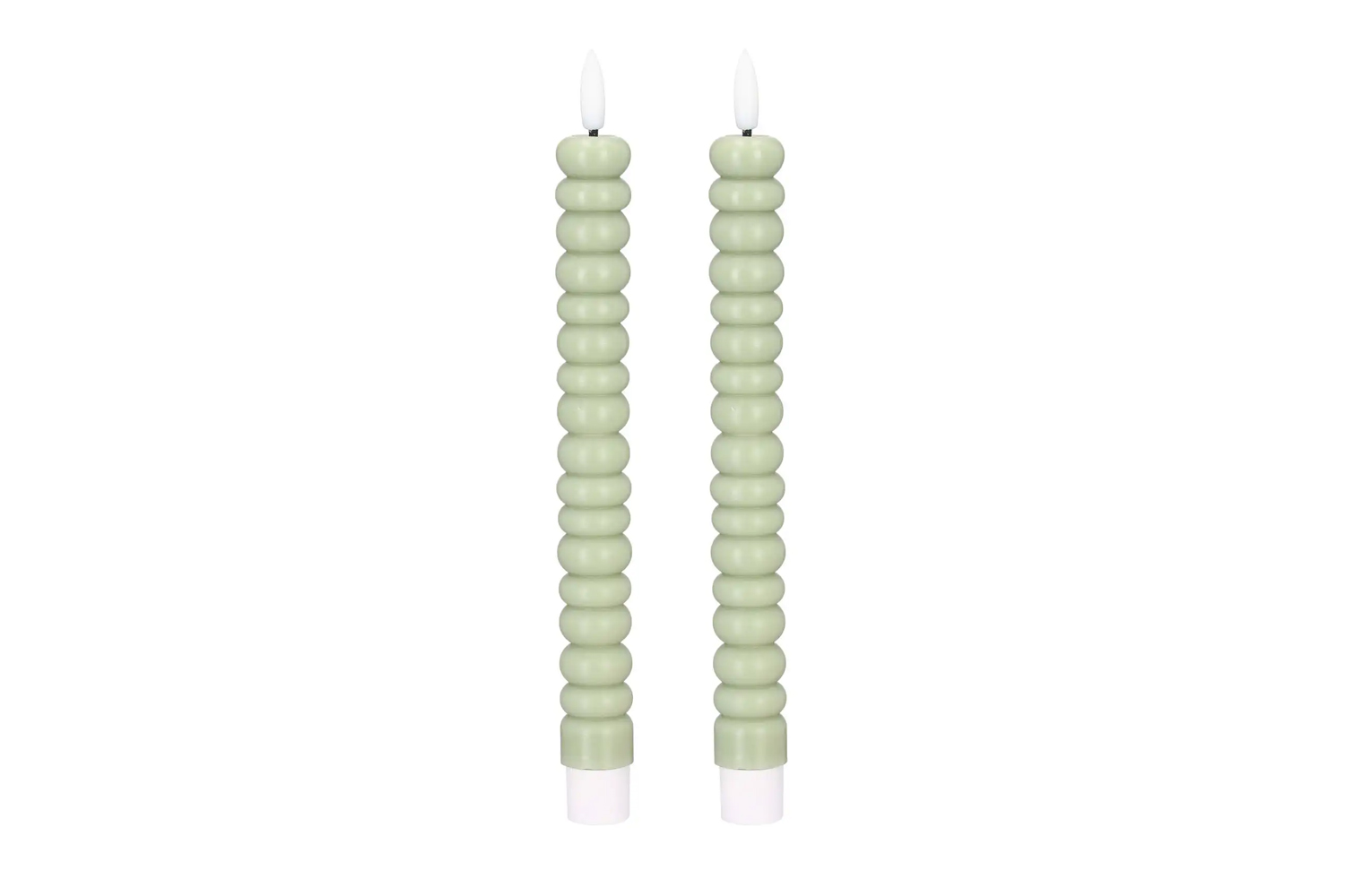 LED-Stabkerzen 2er Set Ø2,2x22 cm Dinnerkerze Timer Grün