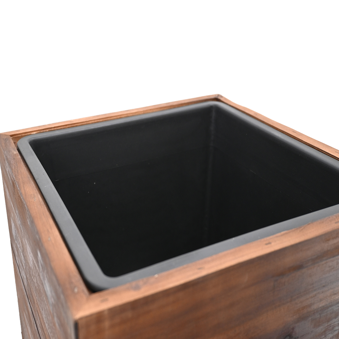 Pflanzkasten Blumenkasten Pflanzgefäß Akazienholz 33 x 94 cm mit Einsatz