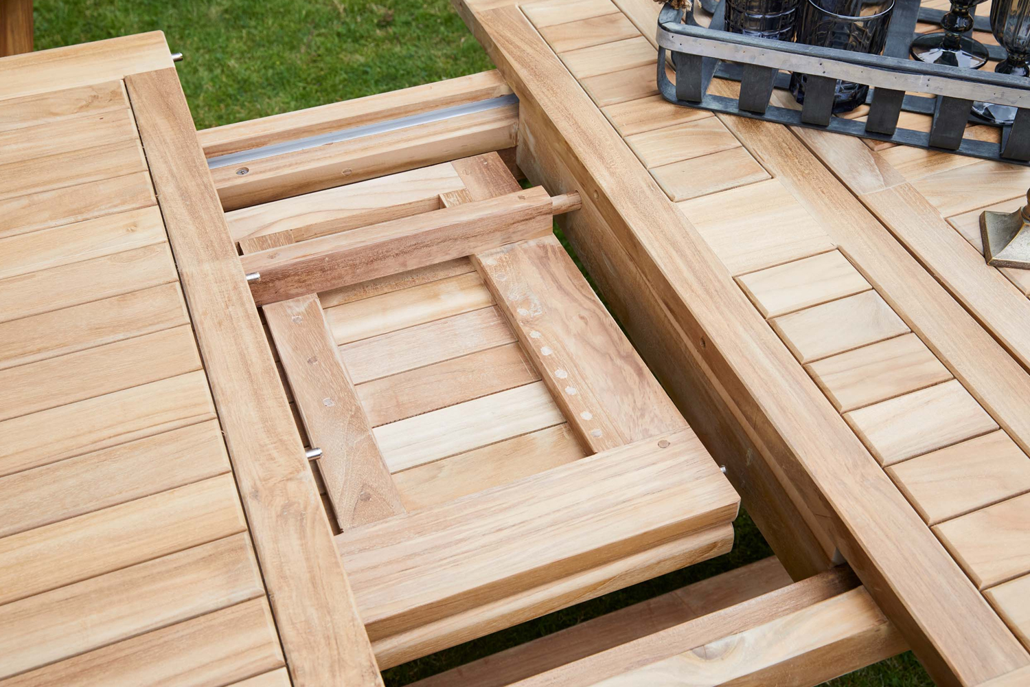 Gartentisch Ela Ausziehtisch Esstisch 180/230/280x100x75 cm Teakholz mehrfach ausziehbar