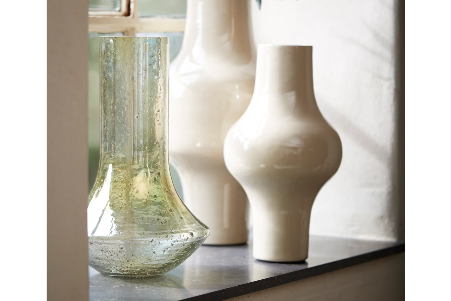 Dekovase Vase LEANNA von Light & Living Blumenvase Ø25x40 cm Glas Grün Steinschlag Dekovase Vase LEANNA von Light & Living Blumenvase Ø25x40 cm Glas Grün Steinschlag