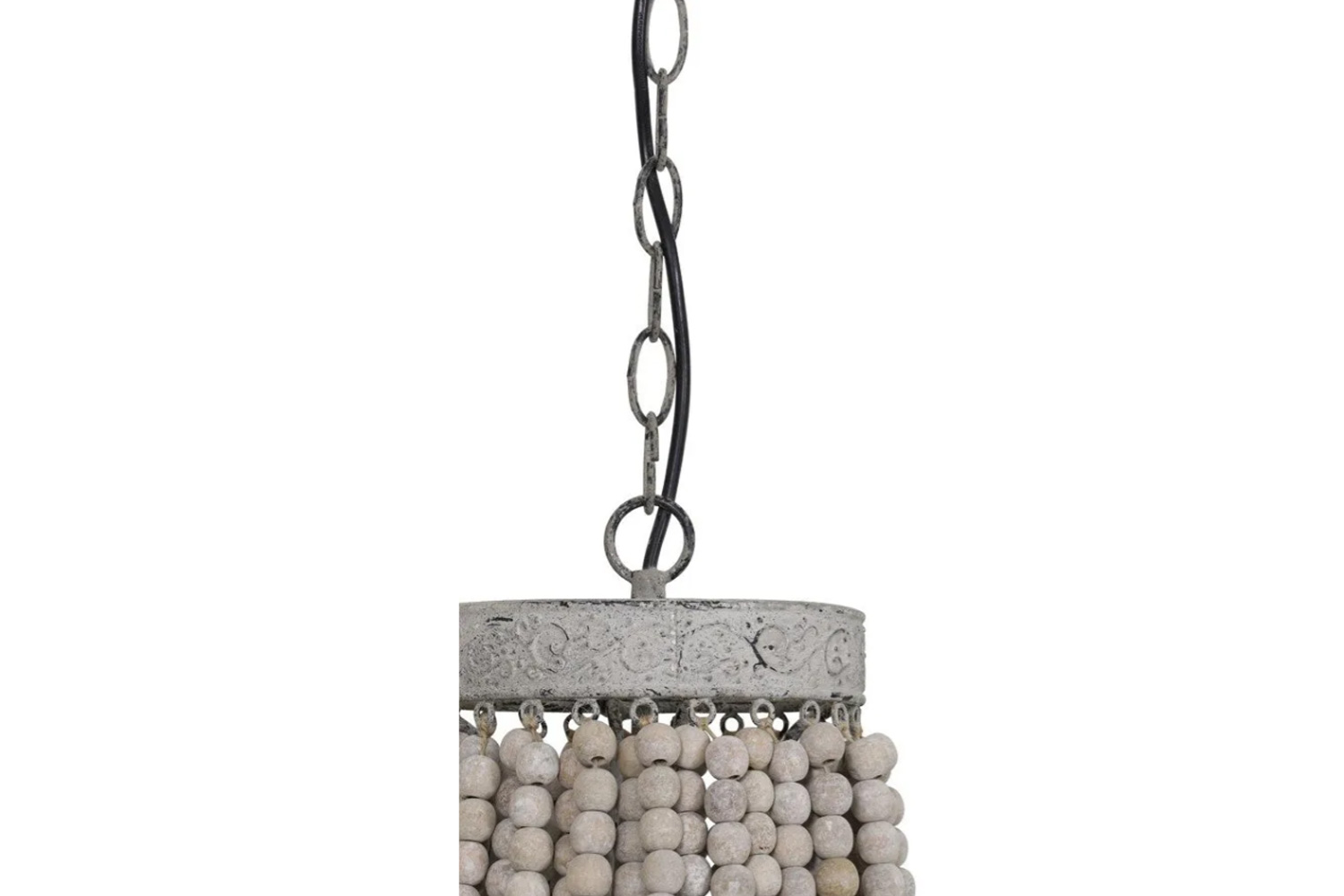 Deckenleuchte Hängeleuchte LUNA von Light & Living Lampe mit Perlen Ø35,5x45 cm Alt Weiß