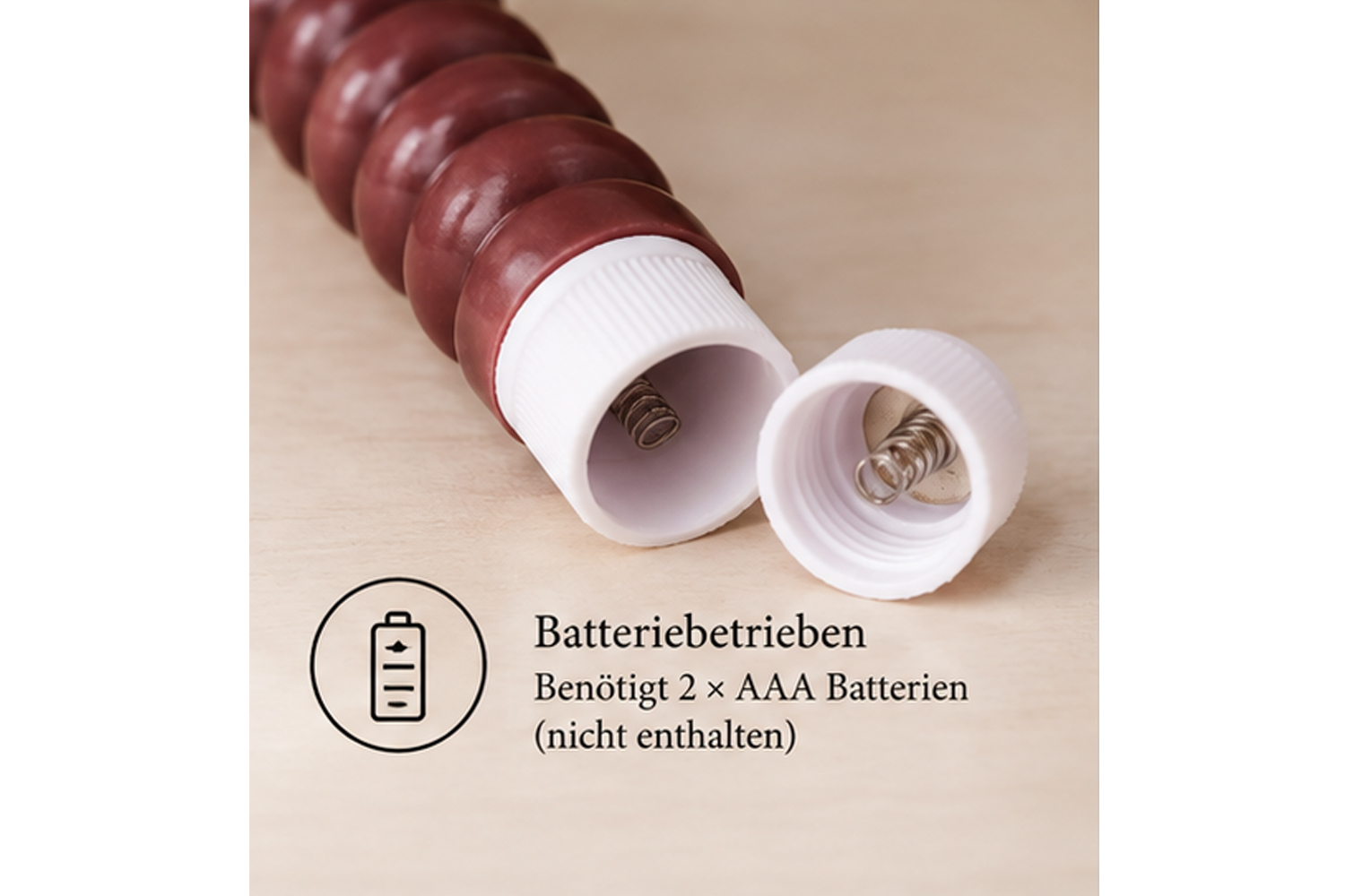 LED-Stabkerzen 2er Set Ø2,2x22 cm Dinnerkerze Timer Dunkelrot