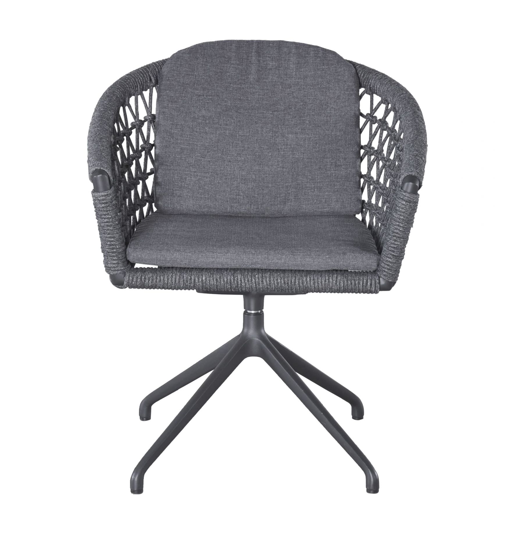 Gartenstuhl Drehstuhl Balu mit Sitz-und Rückenkissen drehbar anthrazit Rope/Aluminium Gartenstuhl Drehstuhl Balu mit Sitz-und Rückenkissen drehbar anthrazit Rope/Aluminium