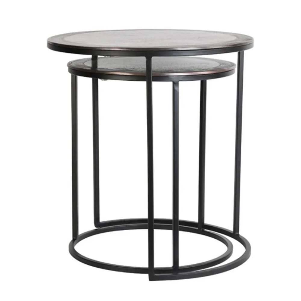 Beistelltisch Säule TALCA von Light & Living 2er Set Antik Kupfer-Schwarz