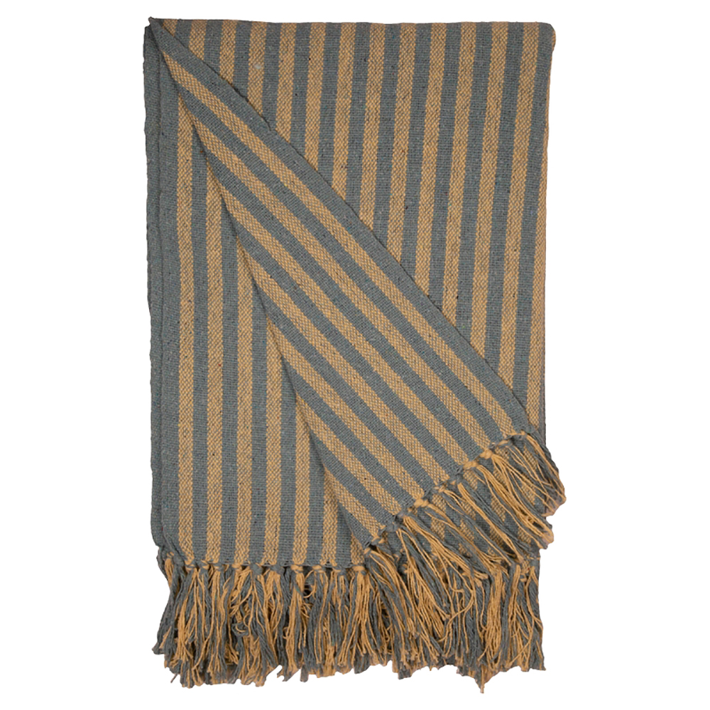 Decke Überwurf Streifen Design 100% Baumwolle 130x180 cm Skandinavisch