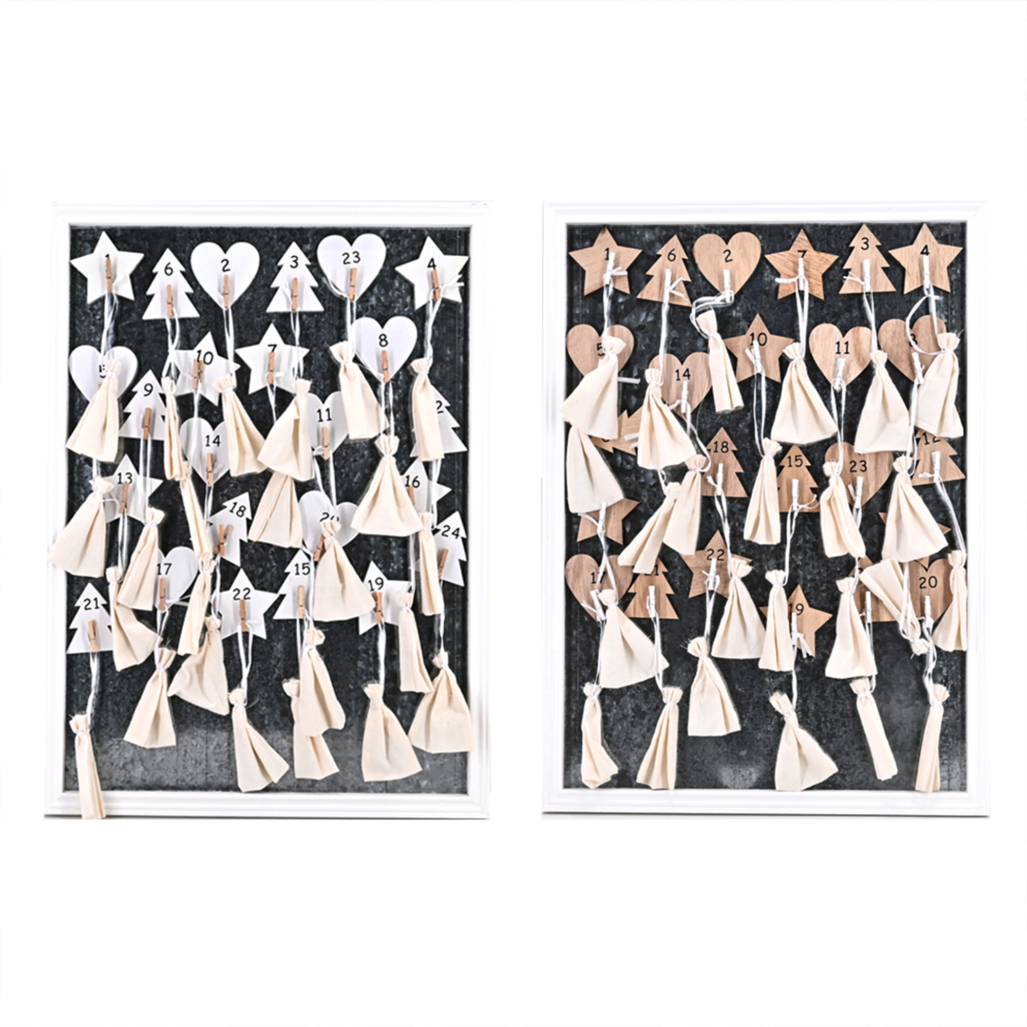 Weihnachten Advent Kalender Holz Magnet zum selbst befüllen Braun Weihnachten Advent Kalender Holz Magnet zum selbst befüllen Braun