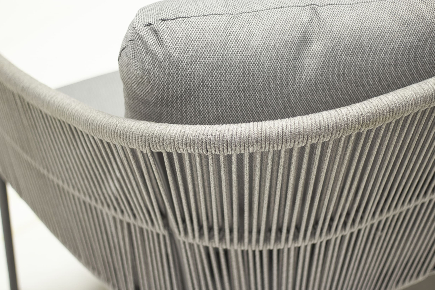 Loungesofa Concord 3-Sitzer Gartensofa mit Polster Relaxsofa Rope Taupe