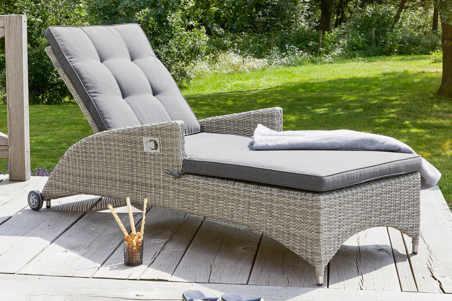 Gartenliege Dover Sonnenliege Relaxliege Grau-Mix Gartenliege Dover Sonnenliege Relaxliege Grau-Mix