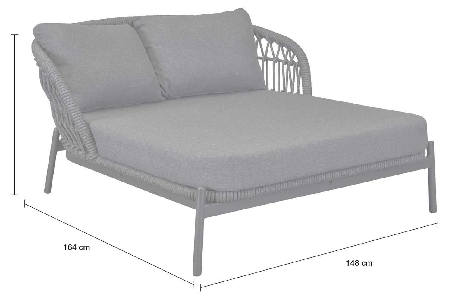 Doppelliege Balu Gartenliege Sonnenliege Daybed Rope Anthrazit Doppelliege Balu Gartenliege Sonnenliege Daybed Rope Anthrazit