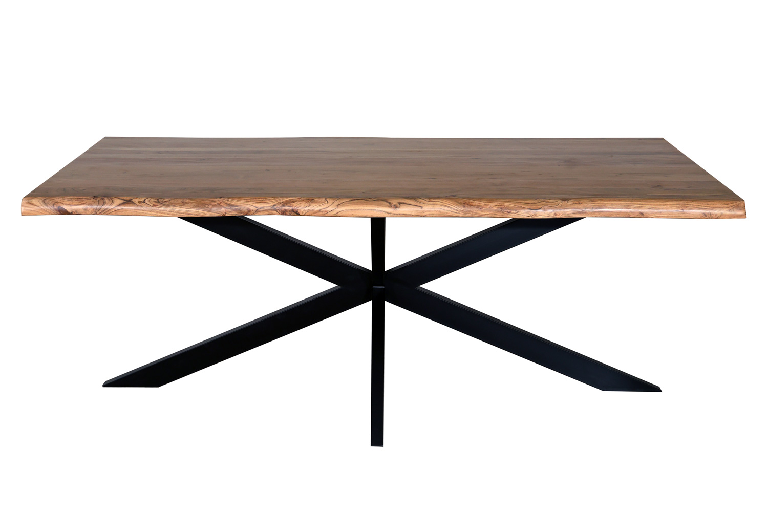 Esstisch Florenz 180x90 cm Massivholz Baumkante Spinnengestell Holztisch Akazienholz