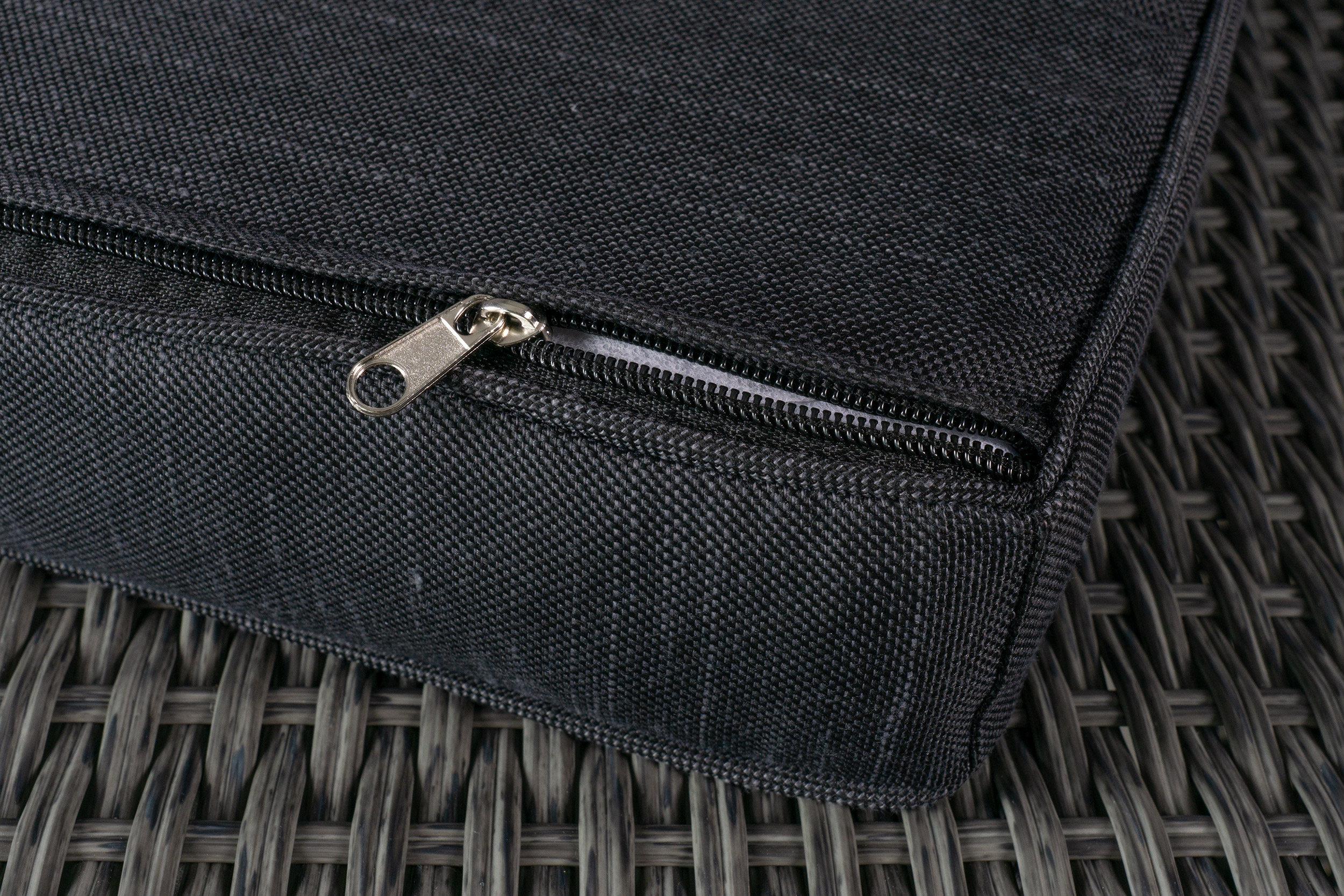 Gartenlounge Ecksofa Balkonset Manila Gartenset mit Tisch + Hocker grau-mix