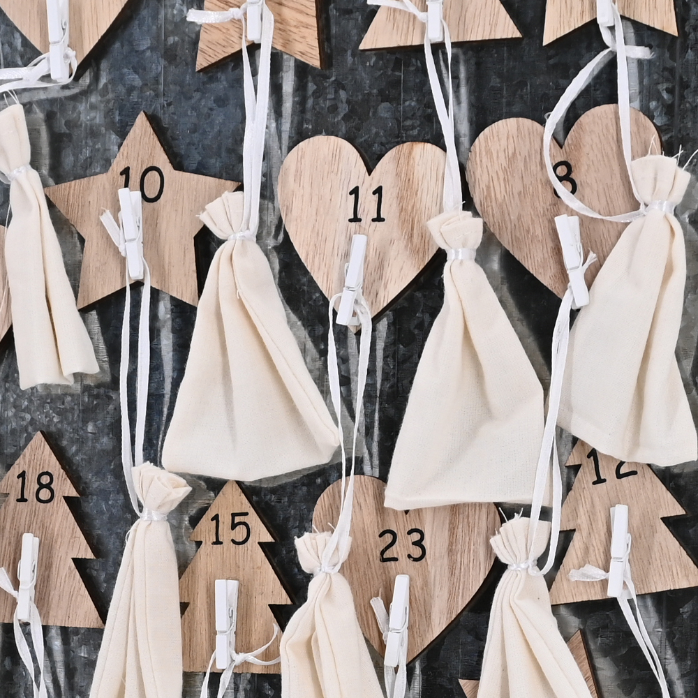 Weihnachten Advent Kalender Holz Magnet zum selbst befüllen Braun Weihnachten Advent Kalender Holz Magnet zum selbst befüllen Braun