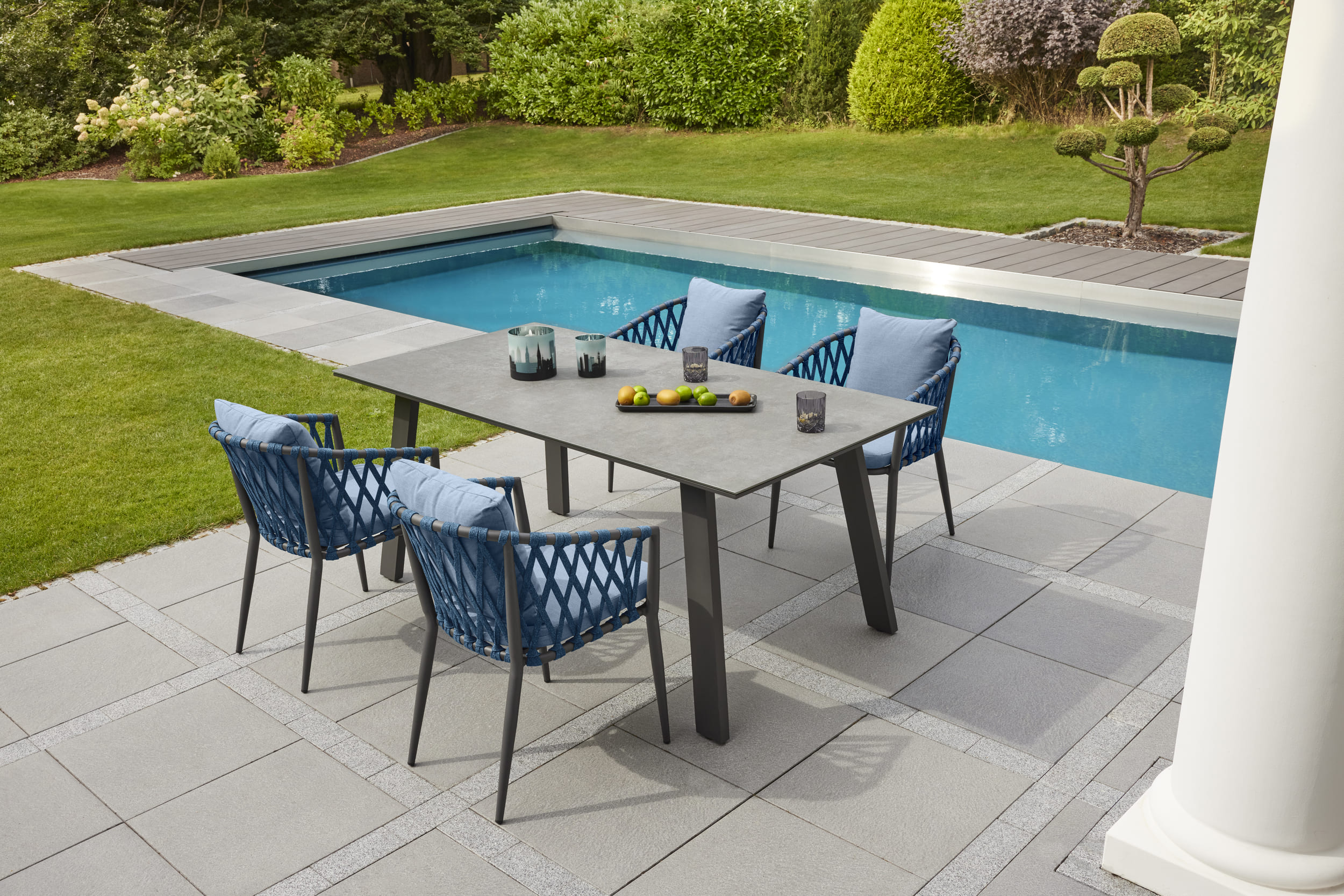 Stapelstuhl Gartenstuhl Armlehnenstuhl Vienna Rope anthrazit-dunkelblau Stapelstuhl Gartenstuhl Armlehnenstuhl Vienna Rope anthrazit-dunkelblau