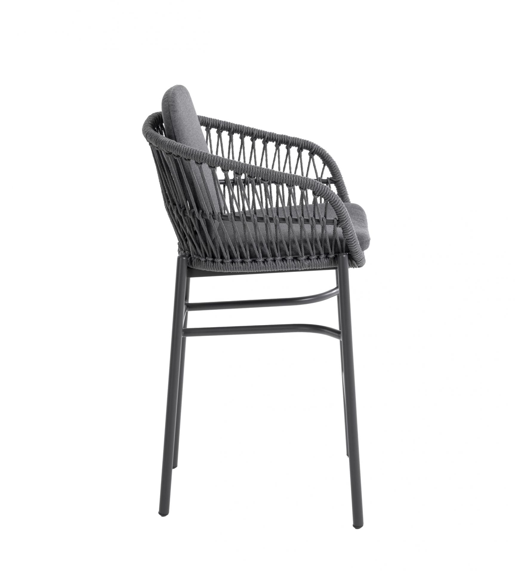 Barstuhl Balu Gartenstuhl mit Sitz-und Rückenkissen anthrazit Aluminium/Rope Barstuhl Balu Gartenstuhl mit Sitz-und Rückenkissen anthrazit Aluminium/Rope