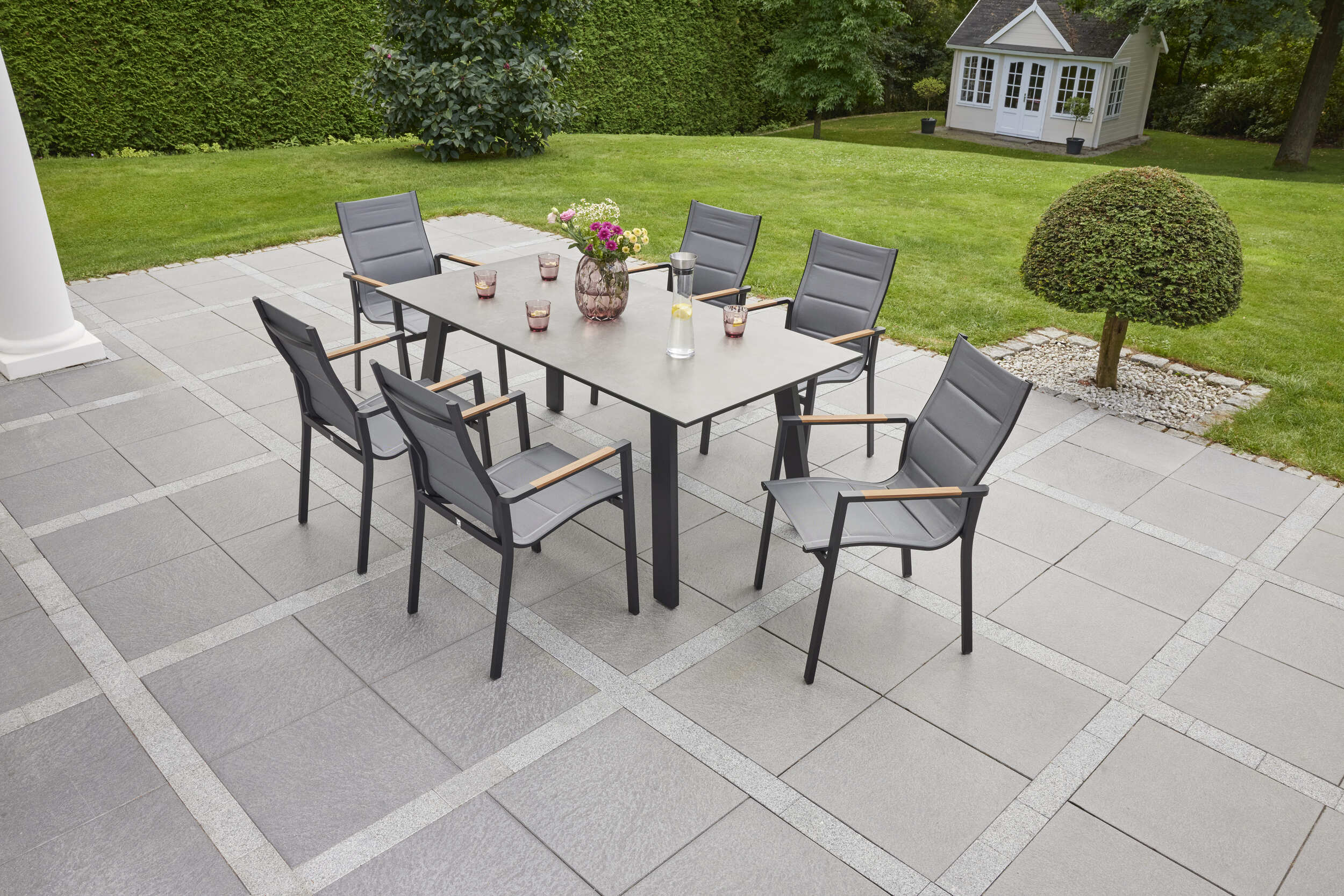 Gartentisch Denver Esstisch Terrassentisch 180x90cm Glaskeramik Beton Optik Gartentisch Denver Esstisch Terrassentisch 180x90cm Glaskeramik Beton Optik