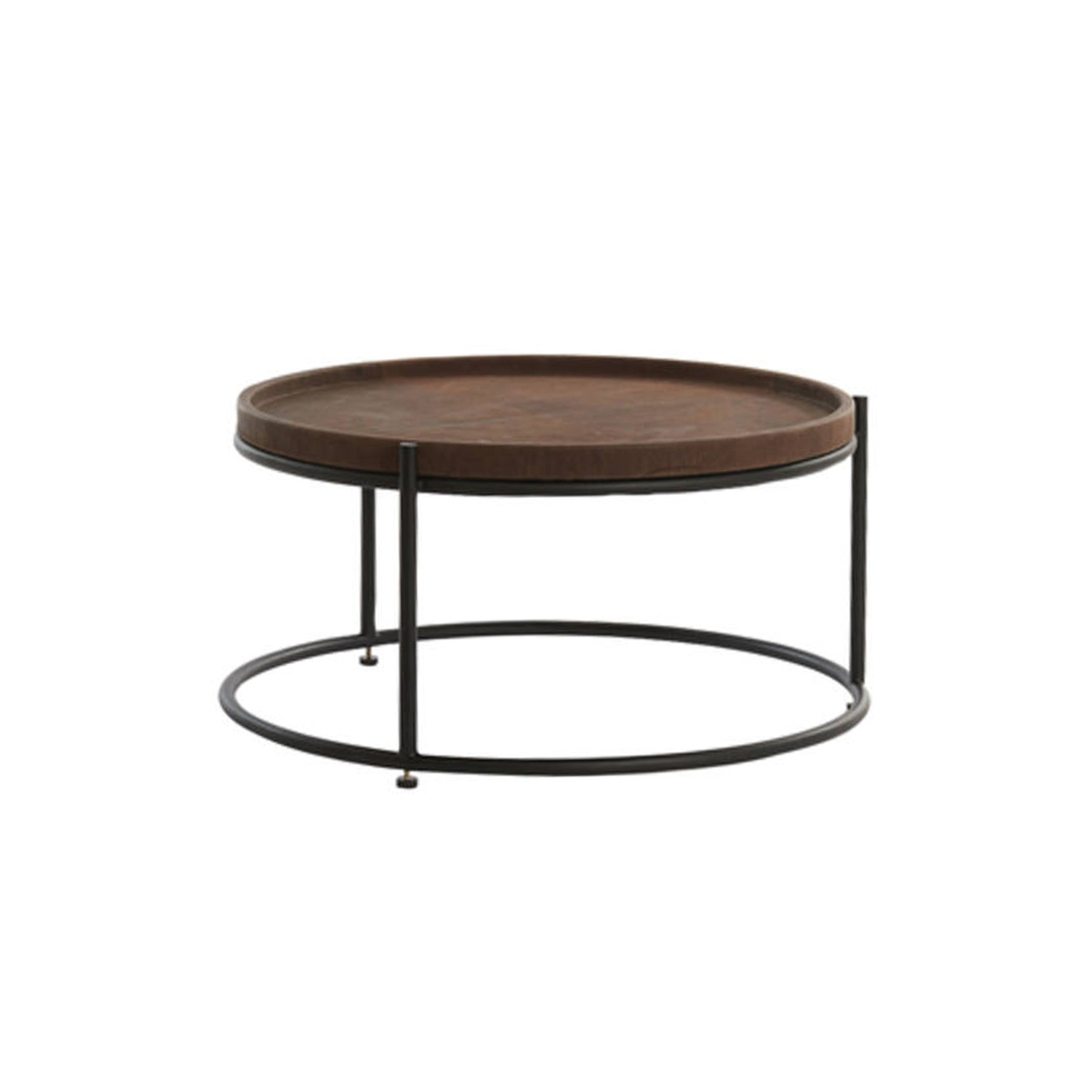 Couchtisch 2er Set JAIRO von Light & Living Wohnzimmertisch Leder braun+schwarz